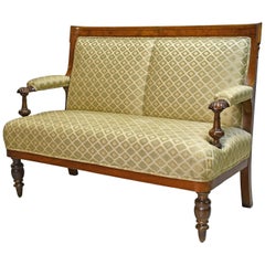 19th Century Danish Canapé in Walnut with Upholstery