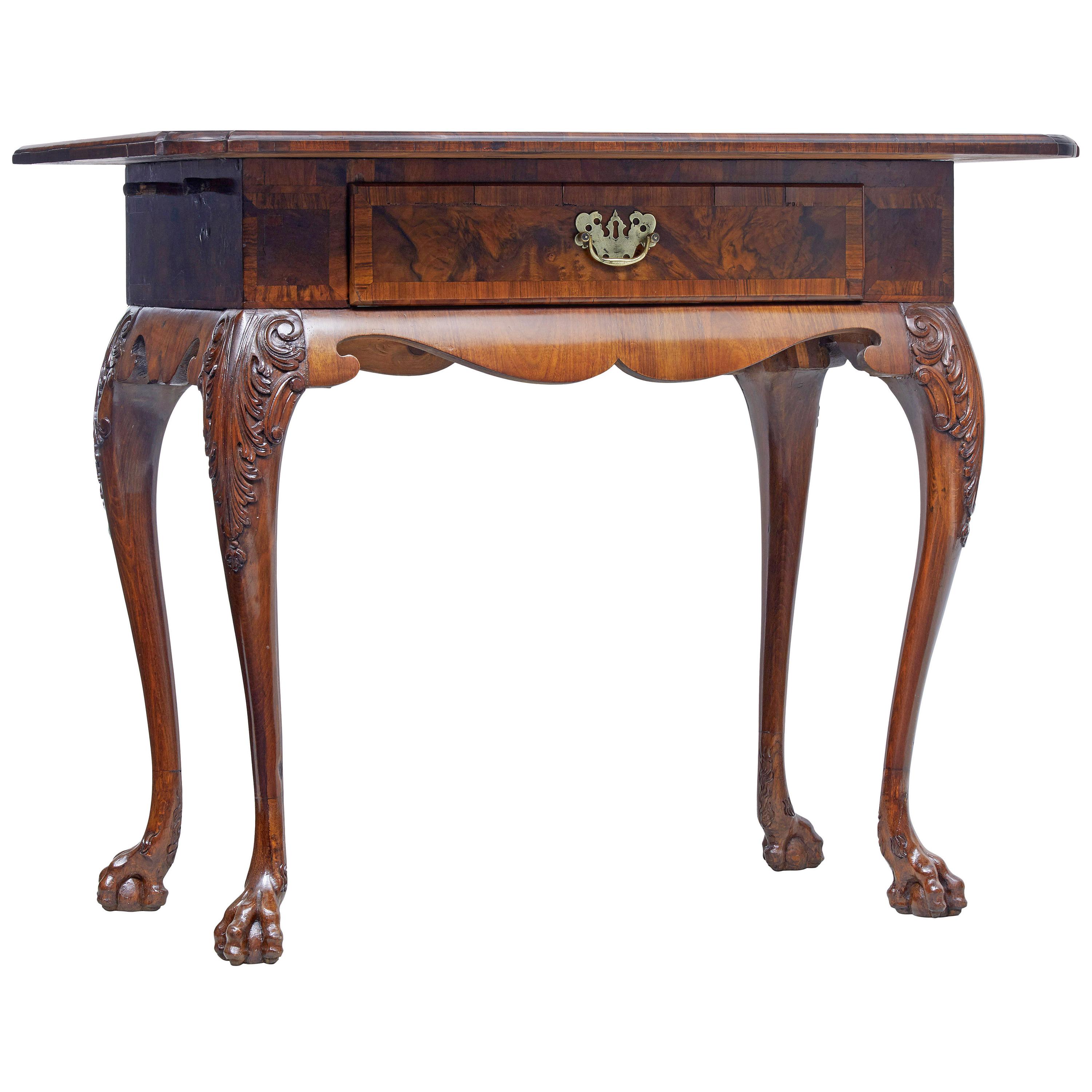 19th Century Danish Carved Walnut Side Table