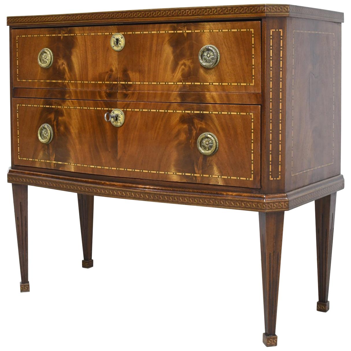 19th Century Danish Chest of Drawers in Mahogany with Marquetry Inlays