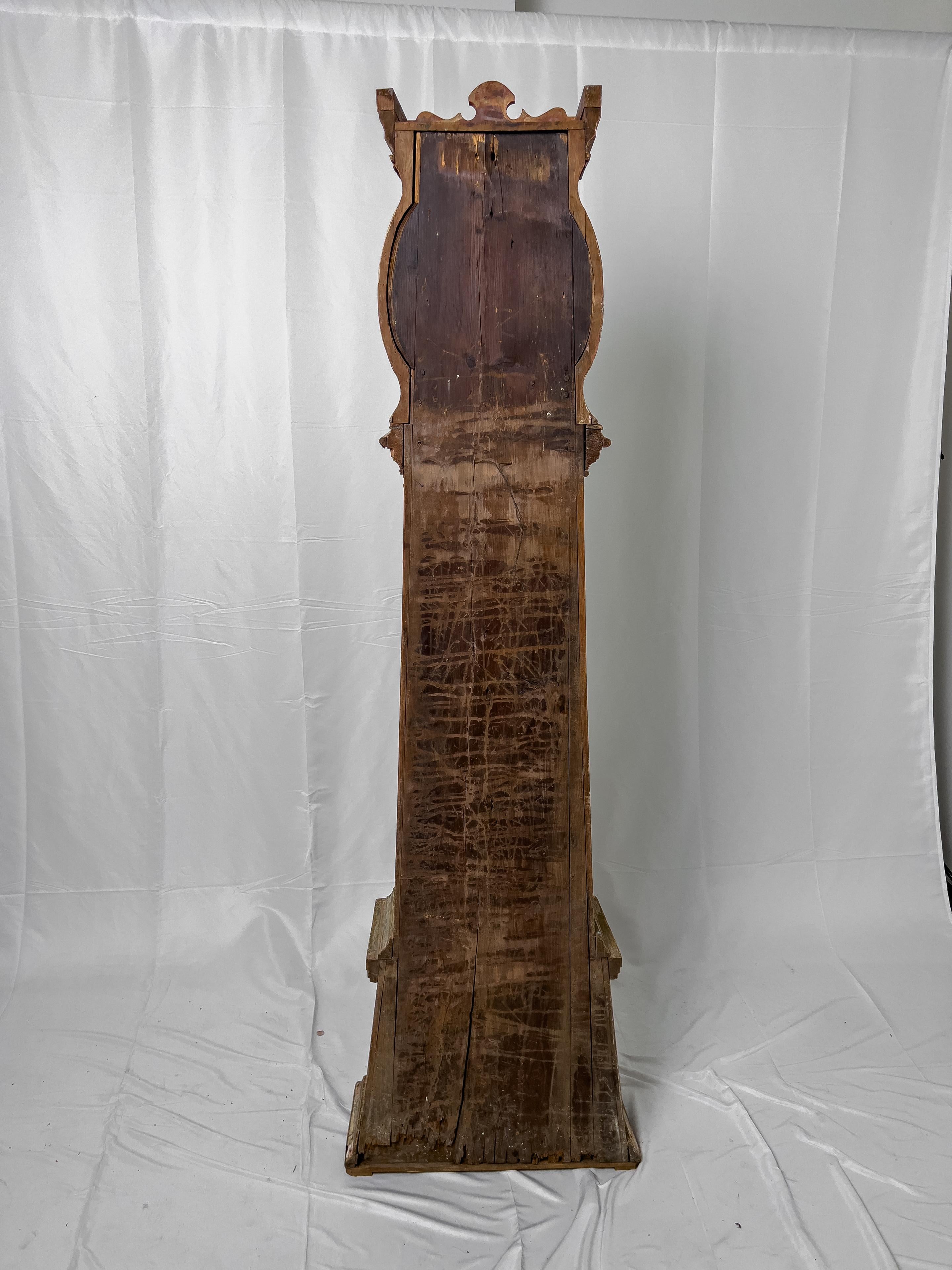 19th Century Painted Danish Grandfather Clock 5