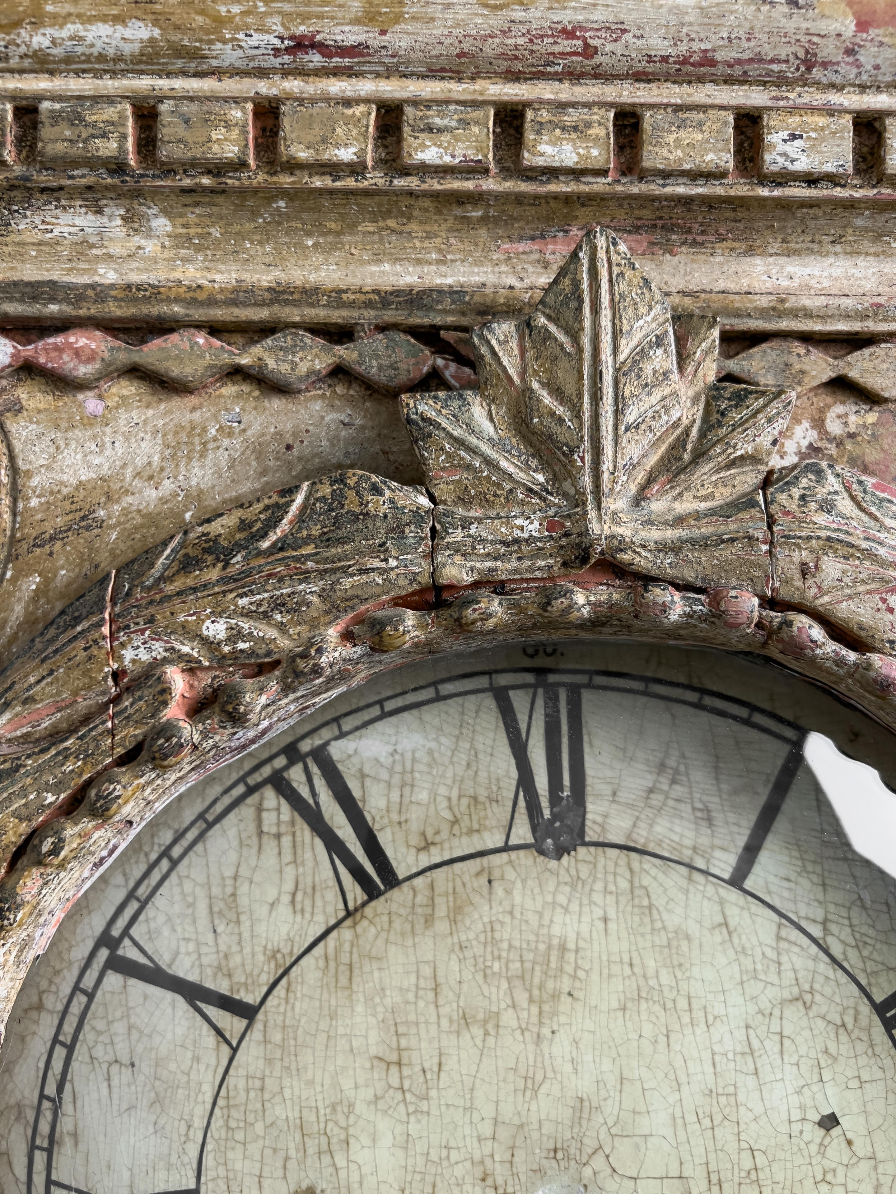 19th Century Painted Danish Grandfather Clock 9