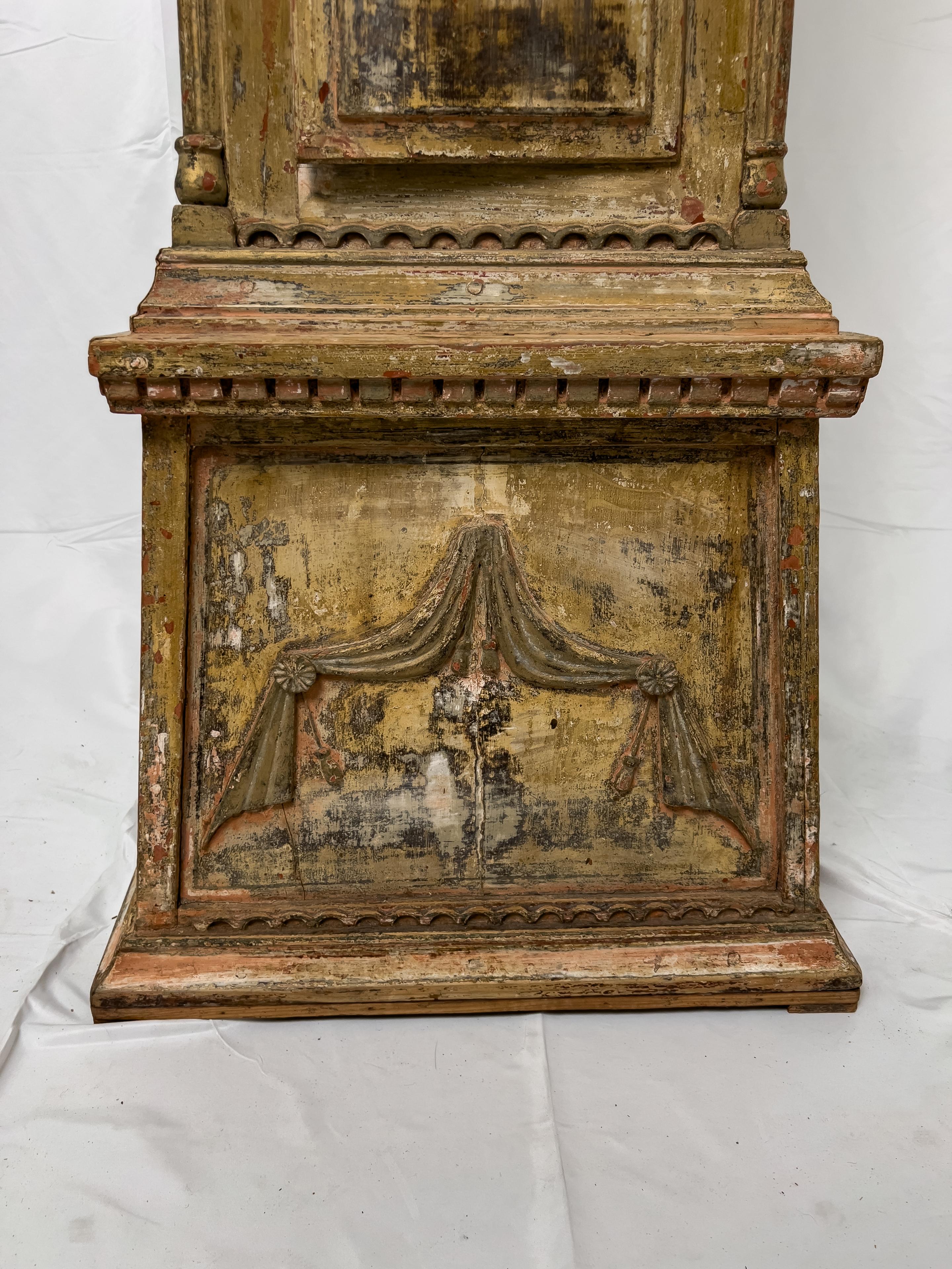 19th Century Painted Danish Grandfather Clock In Good Condition In Houston, TX