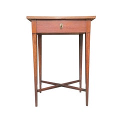 19th Century Danish Gustavian IFR End Table - Antique Walnut Sewing Table