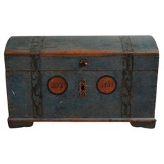 19th Century Danish Hand Painted Domed Top Trunk