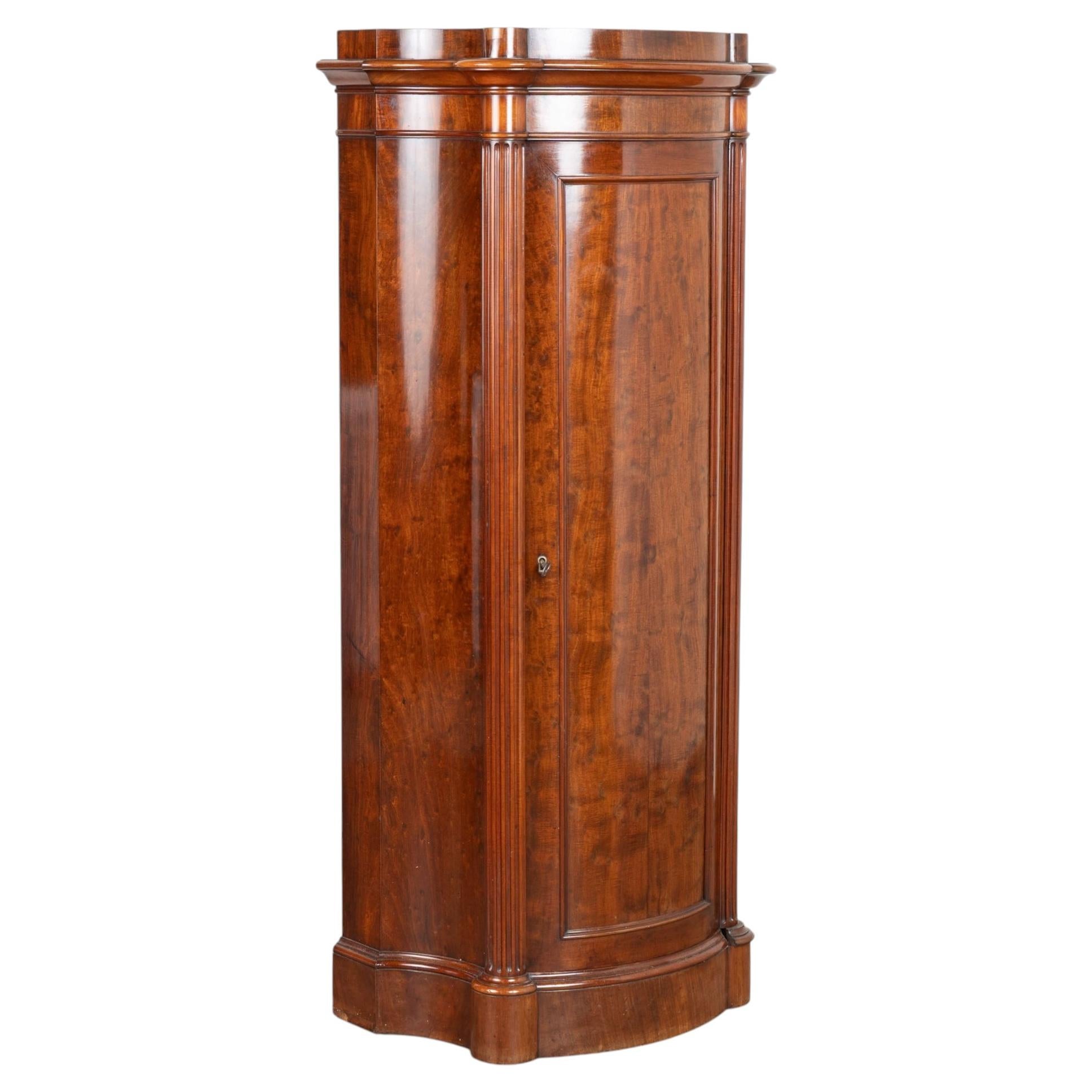 19th Century Danish Mahogany Narrow Column Cabinet