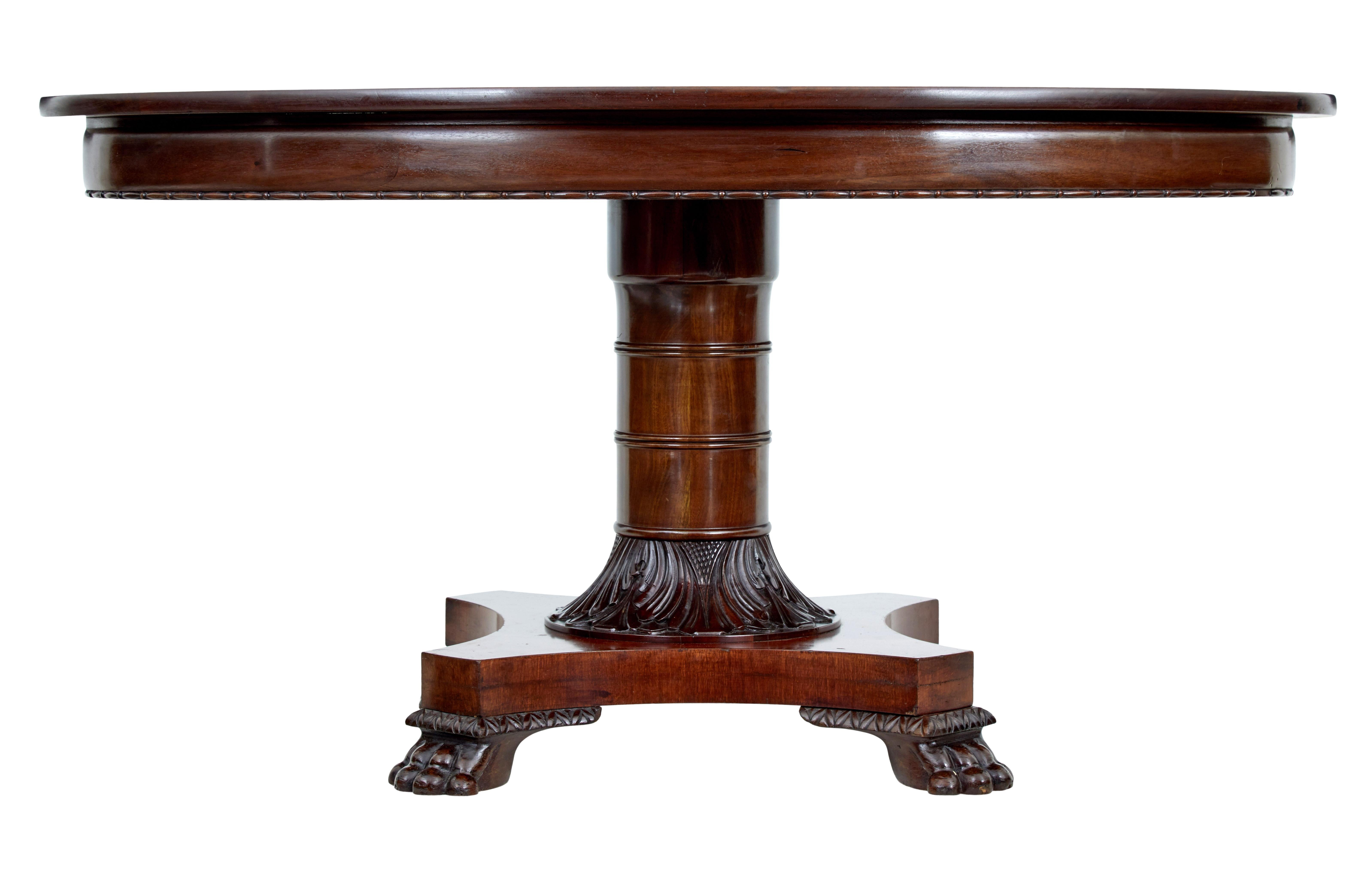 William IV 19th Century Danish Mahogany Oval Center Table