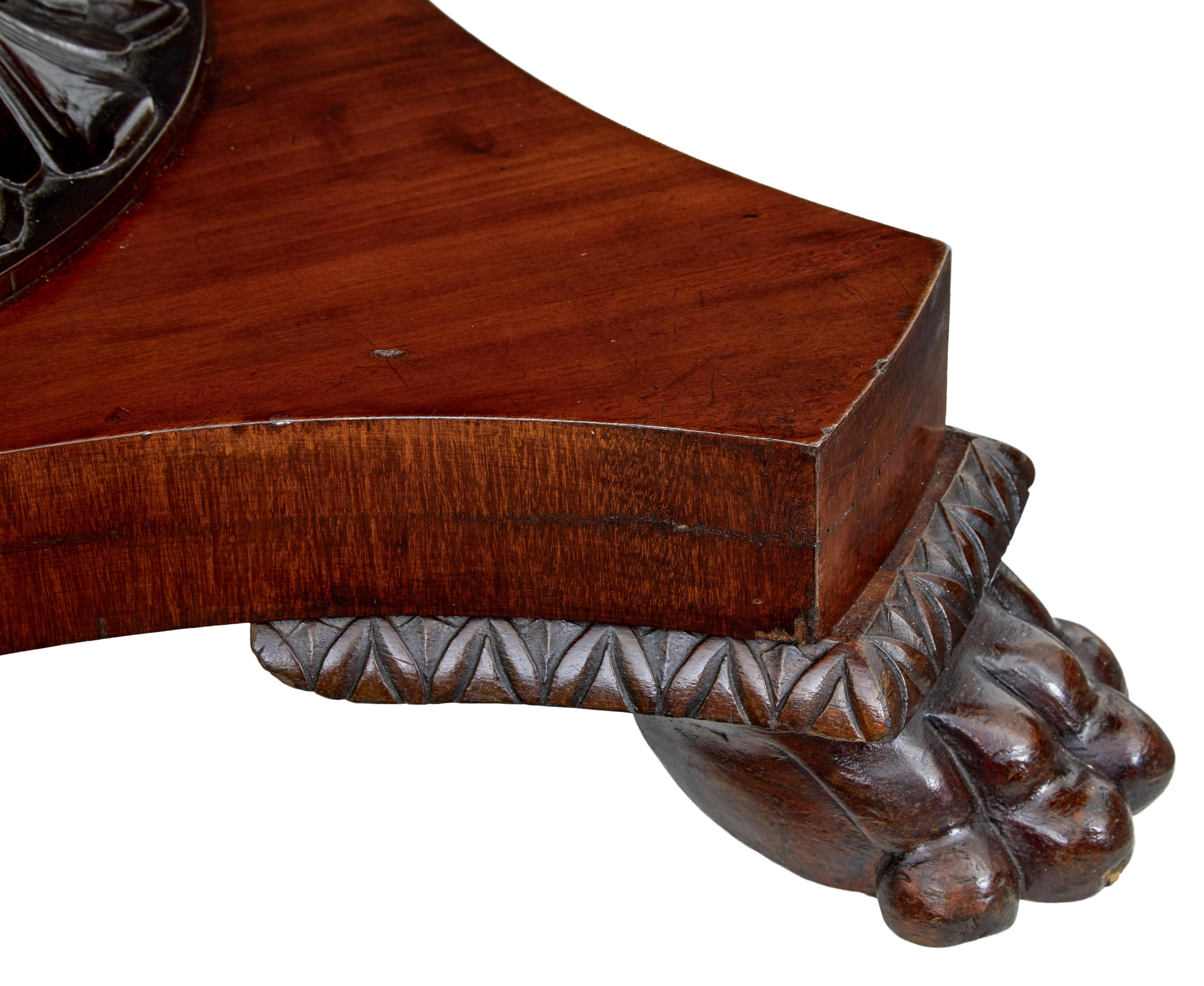 19th Century Danish Mahogany Oval Center Table In Good Condition In Debenham, Suffolk