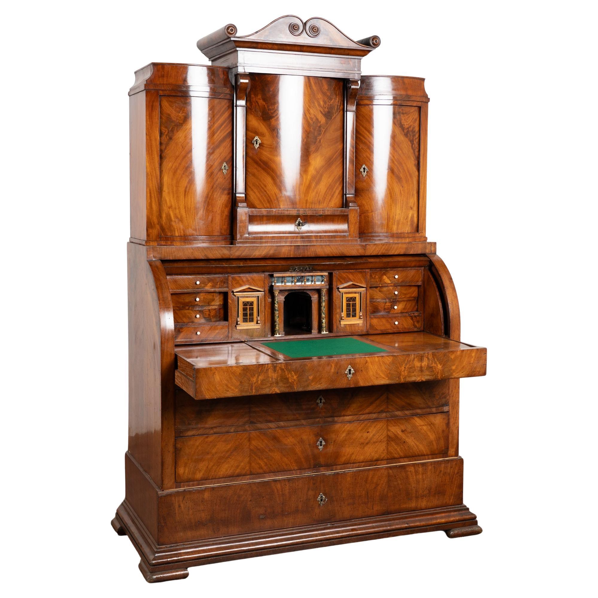 19th Century Danish Mahogany Secretary Bureau For Sale
