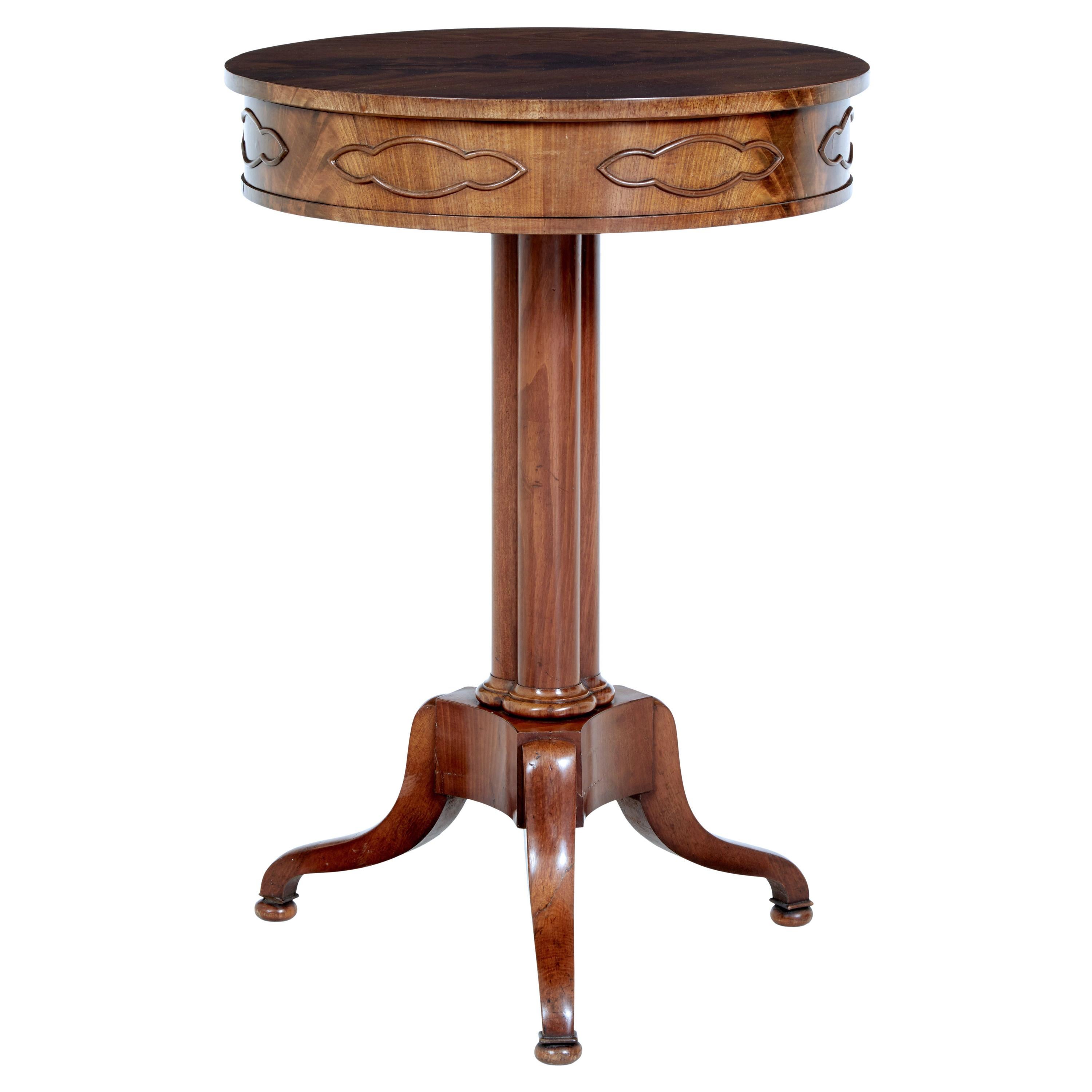 19th Century Danish Mahogany Work Occasional Table