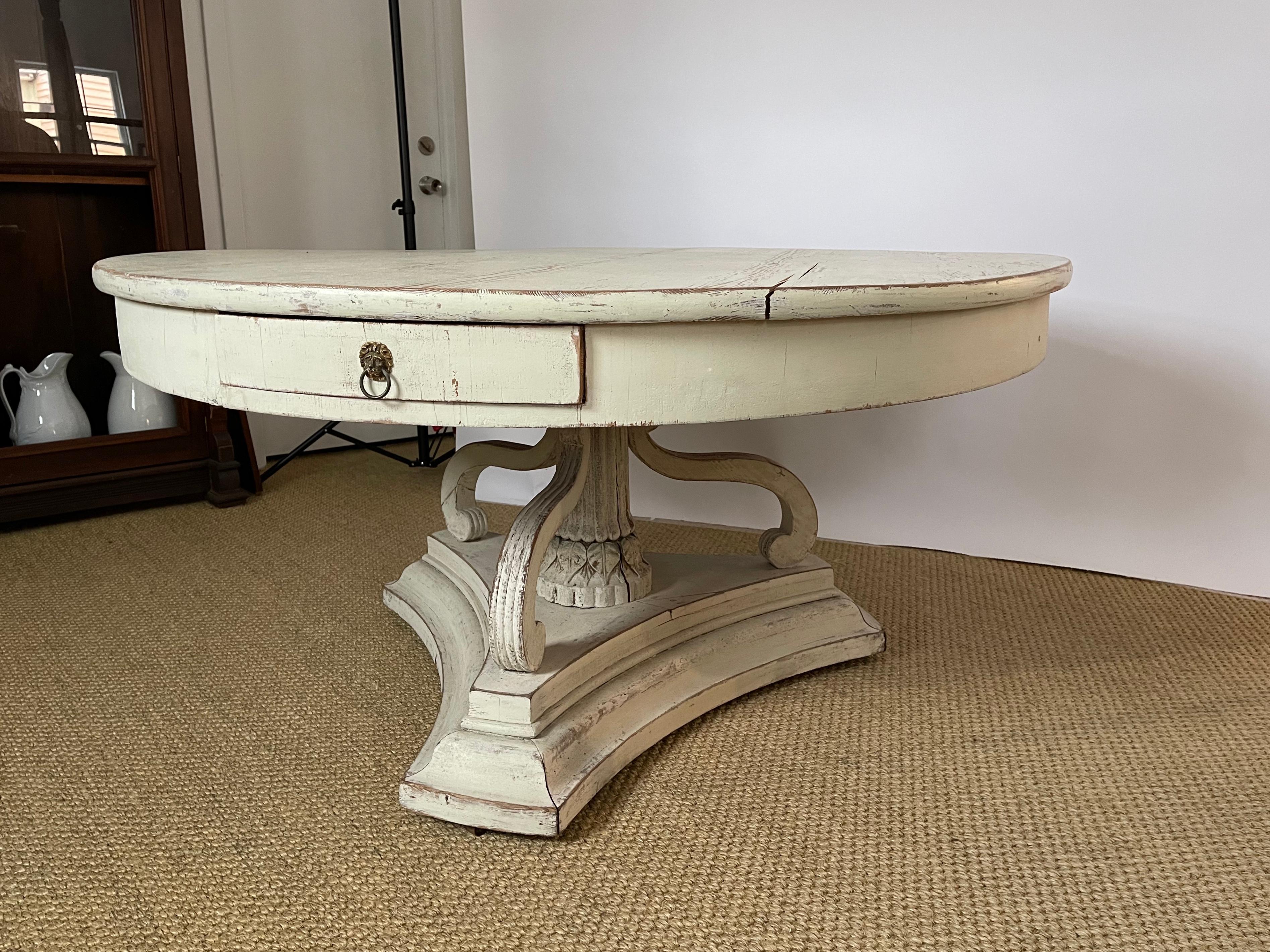 19th Century Danish Neoclassical Gustavian Style Round Dining or Center Table 8