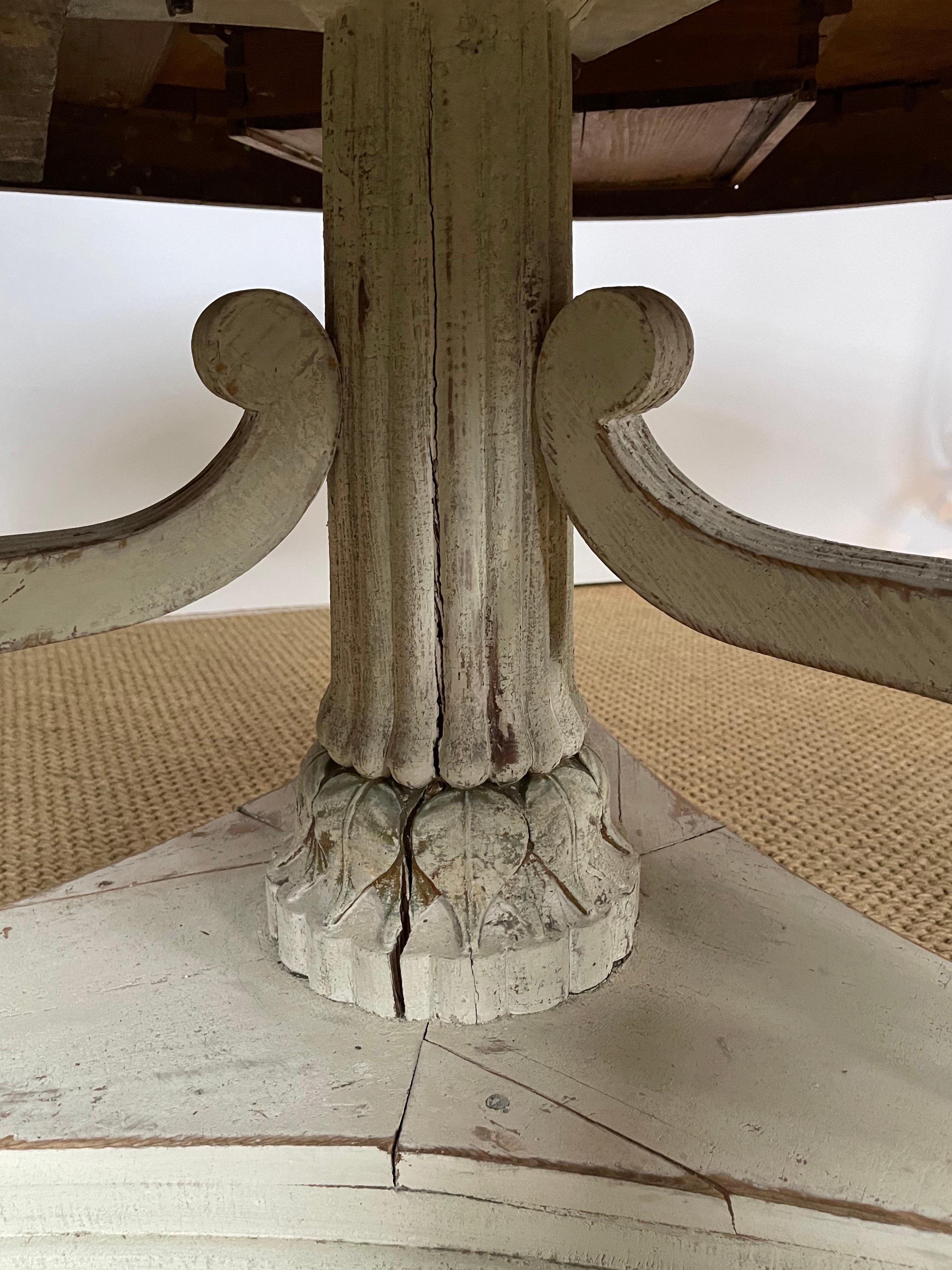 19th Century Danish Neoclassical Gustavian Style Round Dining or Center Table In Good Condition In Essex, MA