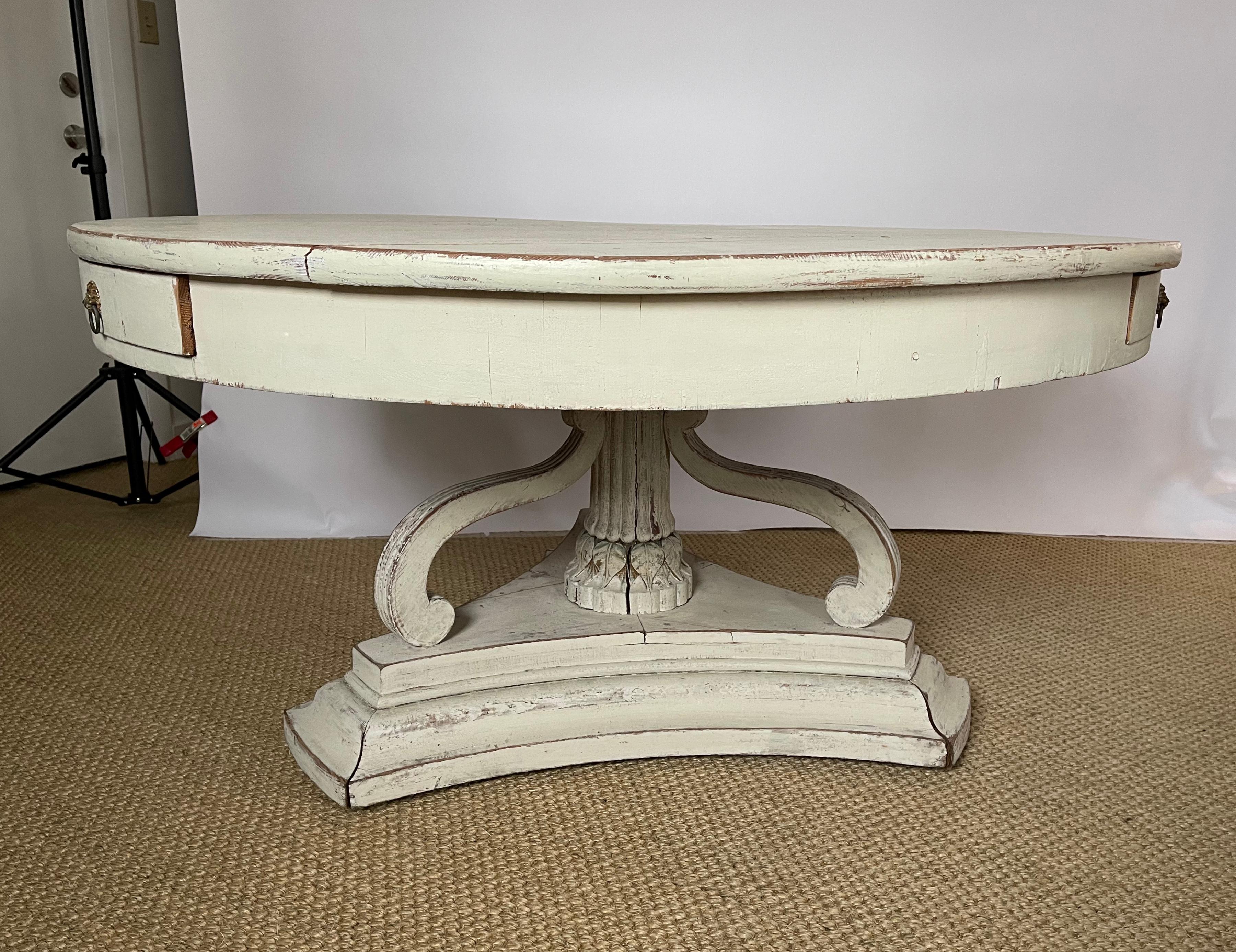 Mid-19th Century 19th Century Danish Neoclassical Gustavian Style Round Dining or Center Table