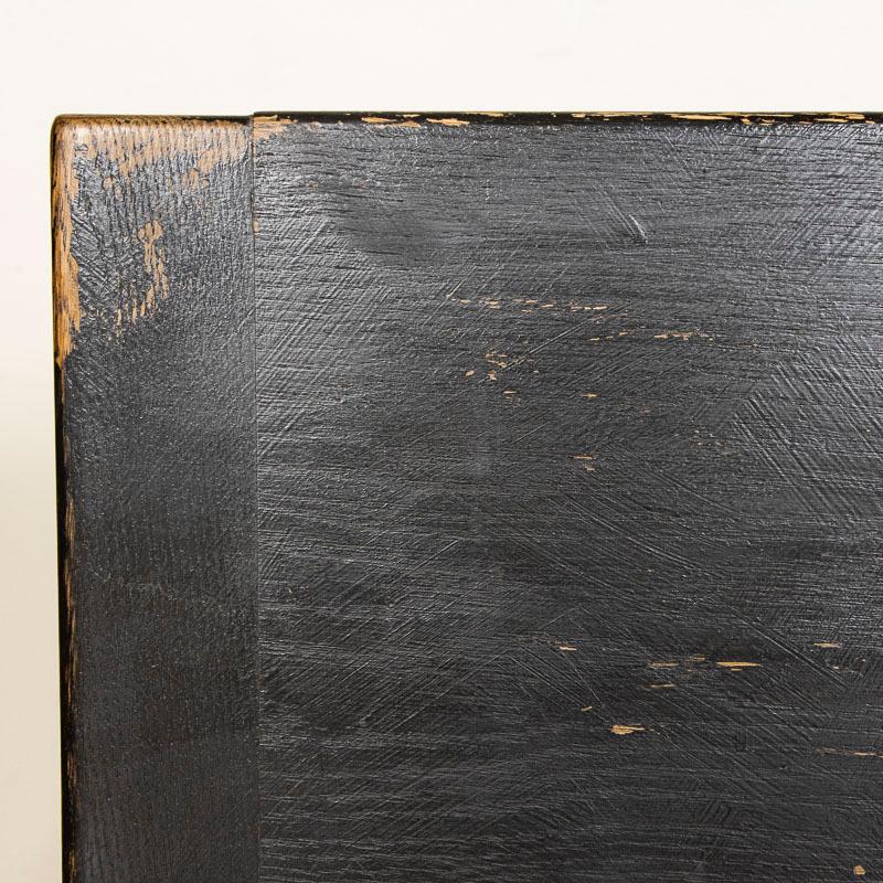 19th Century Danish Oak Library Table Console Table Painted Black 6