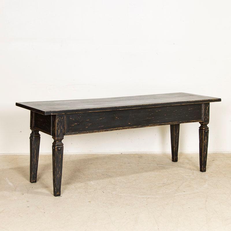 19th Century Danish Oak Library Table Console Table Painted Black 2