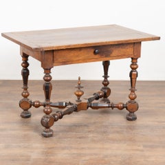 19th Century Danish Oak Side Table with Single Drawer