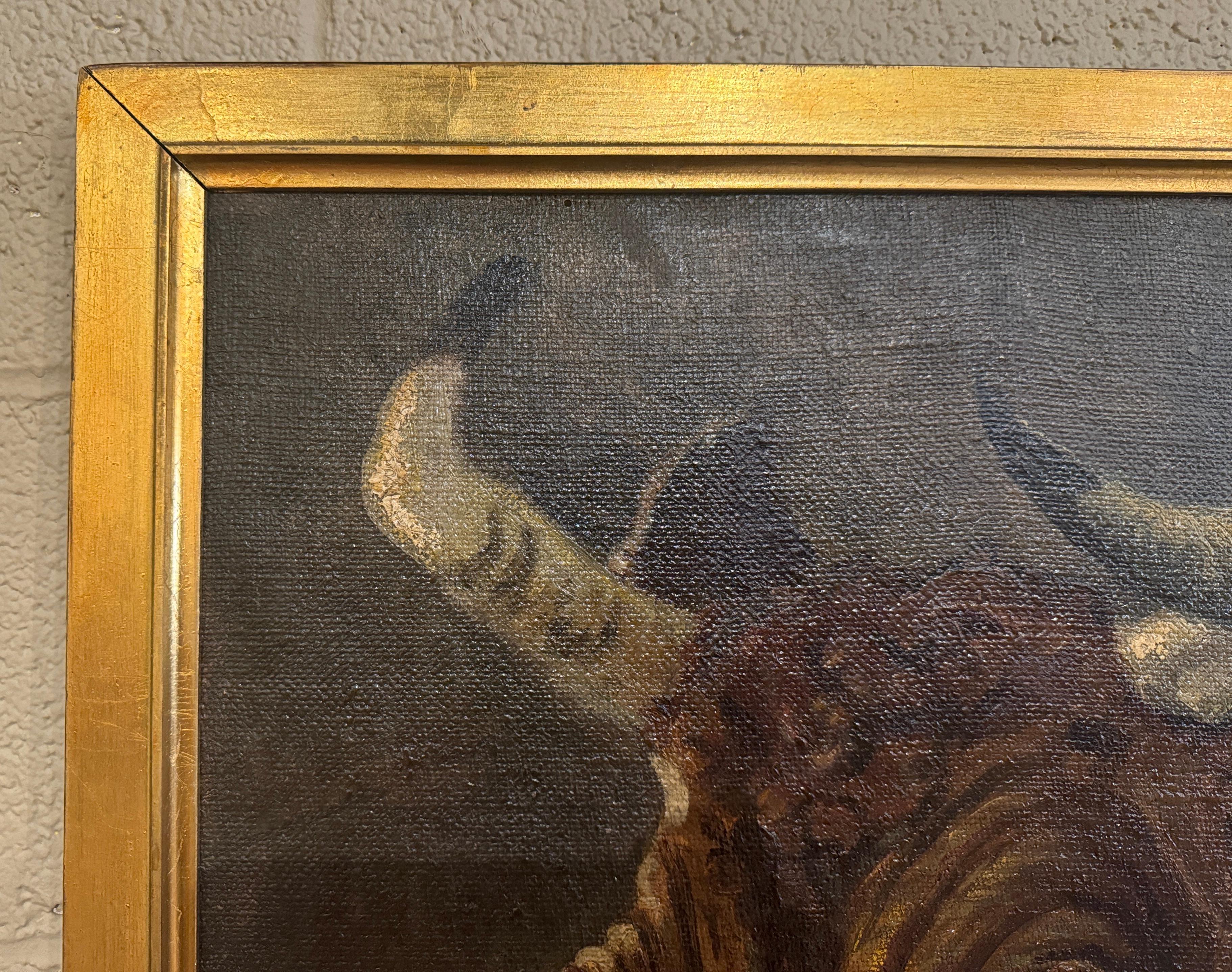 19th Century Danish Oil on Canvas Cow Painting in Gilt Frame Signed E. Braae 3