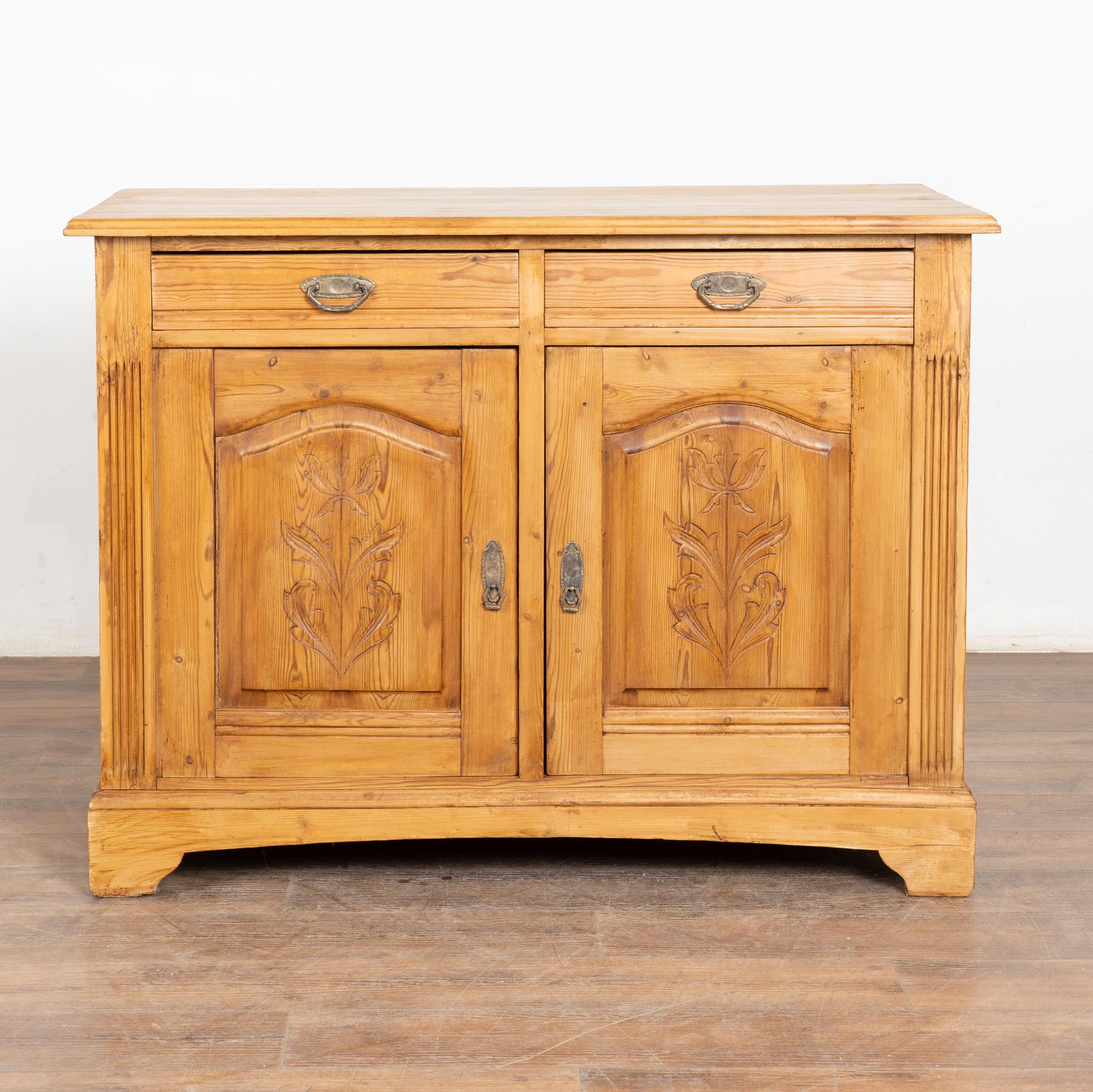 19th Century Danish Pine Sideboard In Fair Condition For Sale In Round Top, TX