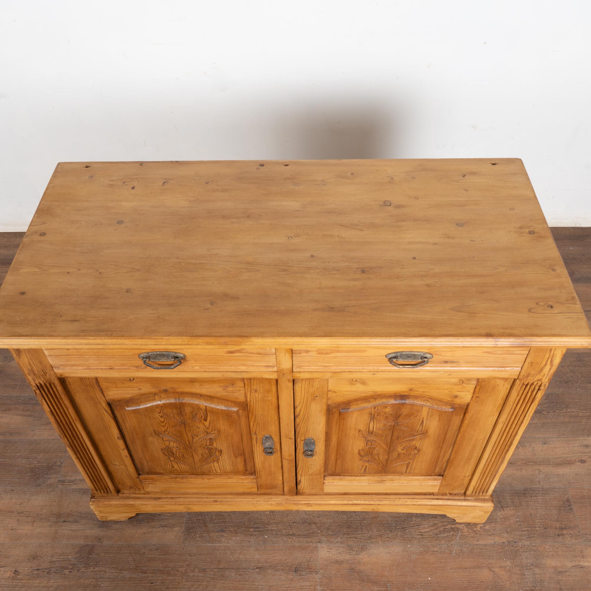 Brass 19th Century Danish Pine Sideboard For Sale