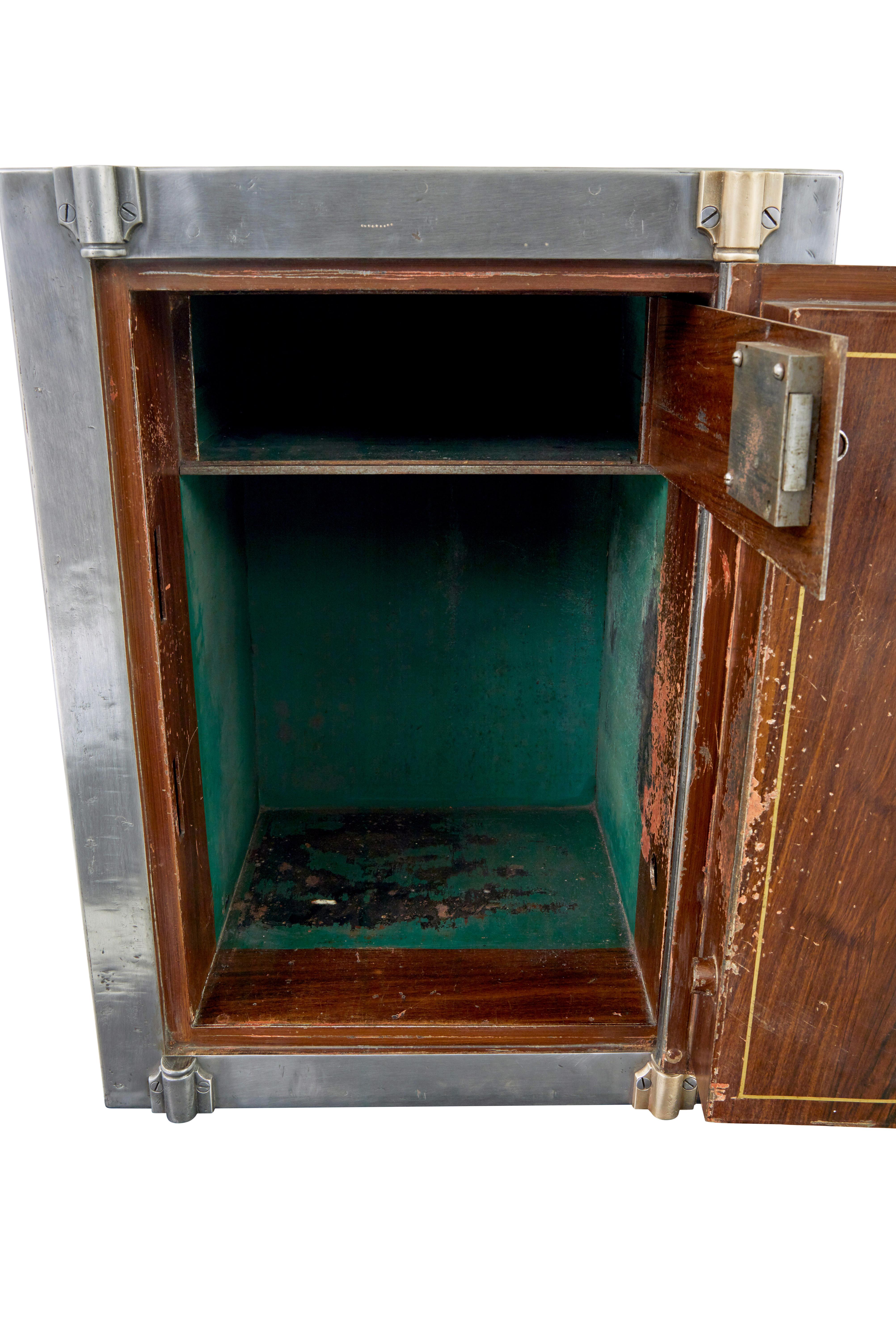 19th century Danish polished steel safe on cabinet For Sale 1