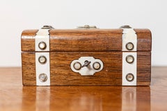 19th Century Danish Rosewood Tea Caddy with Bone Inlay, Circa 1860
