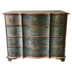 19th Century Danish Serpentine Front Chest in Original Color