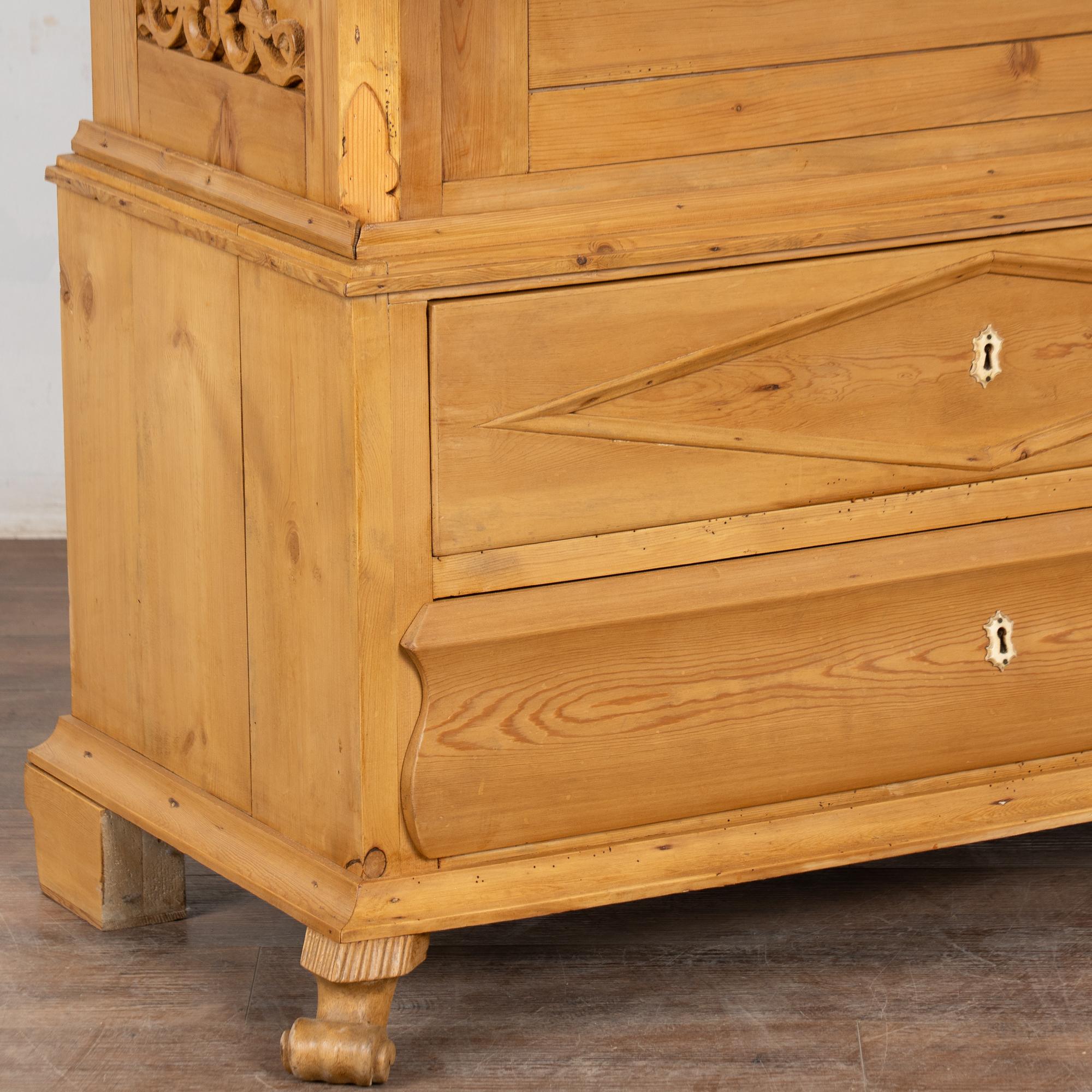 Armoire danese a un'anta in pino del XIX secolo, mobile 