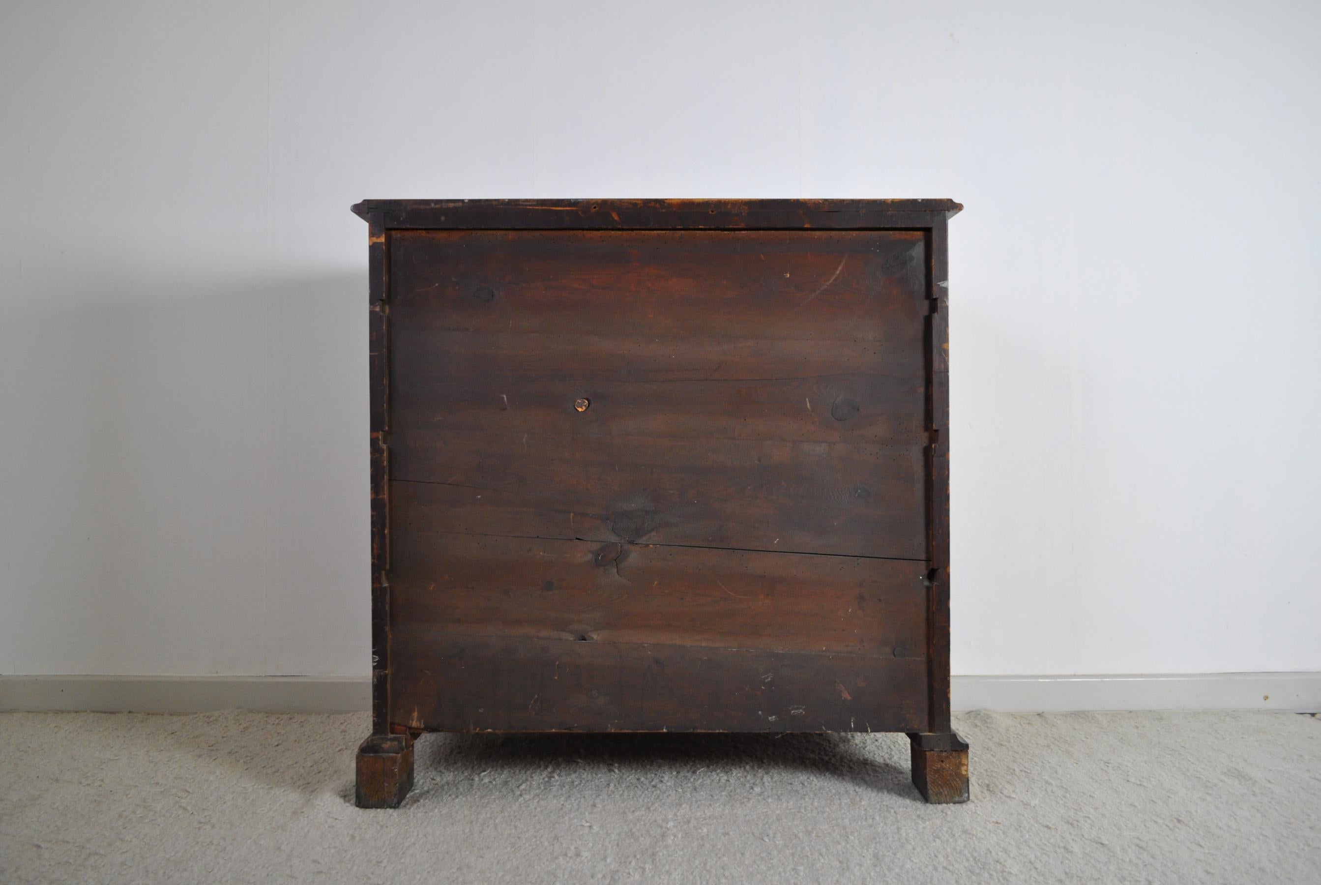 19th Century Danish Walnut Commode or Chest of Drawers Featuring Lions Paw Feet 11