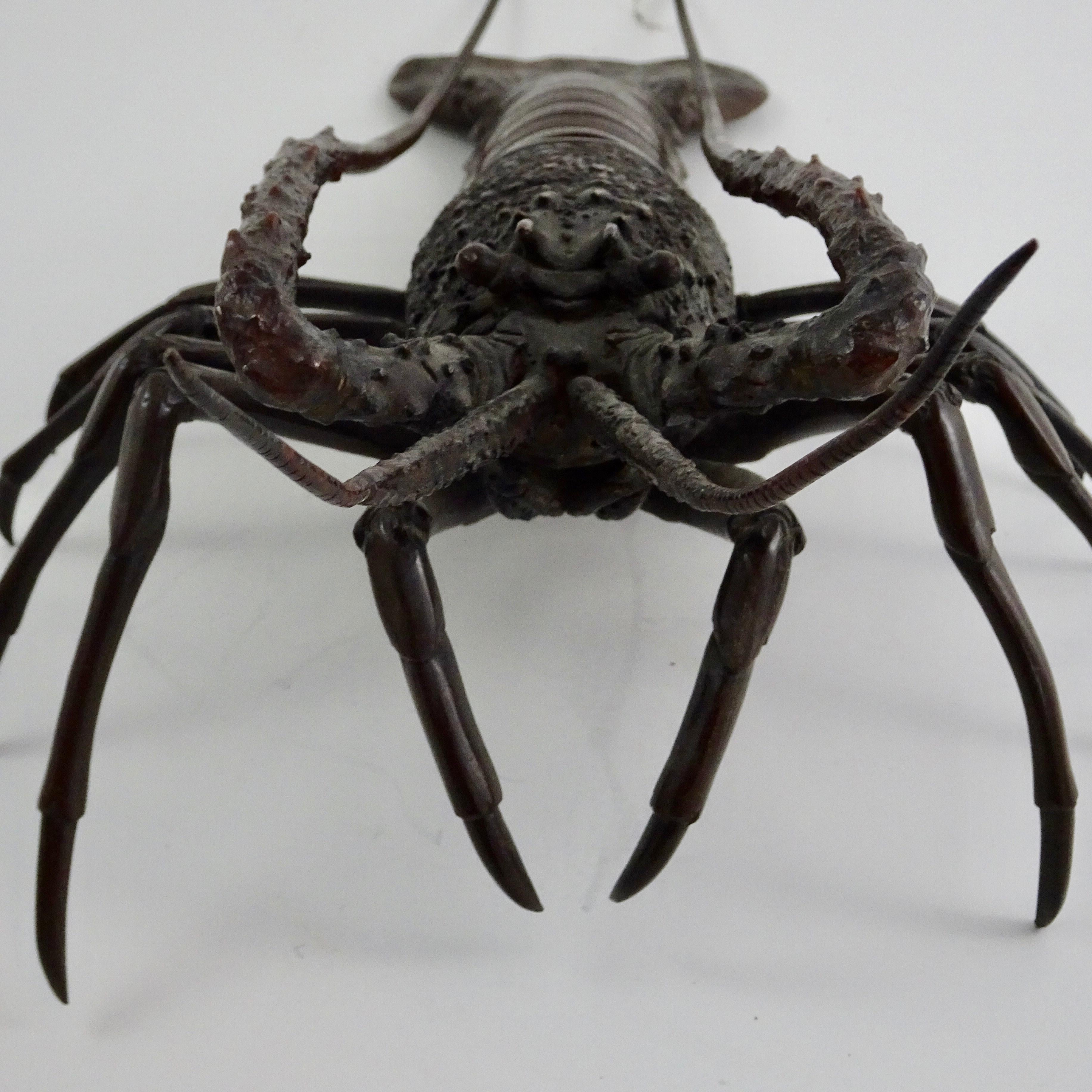 19th Century Dark Bronze Crustacean Figurine For Sale 6