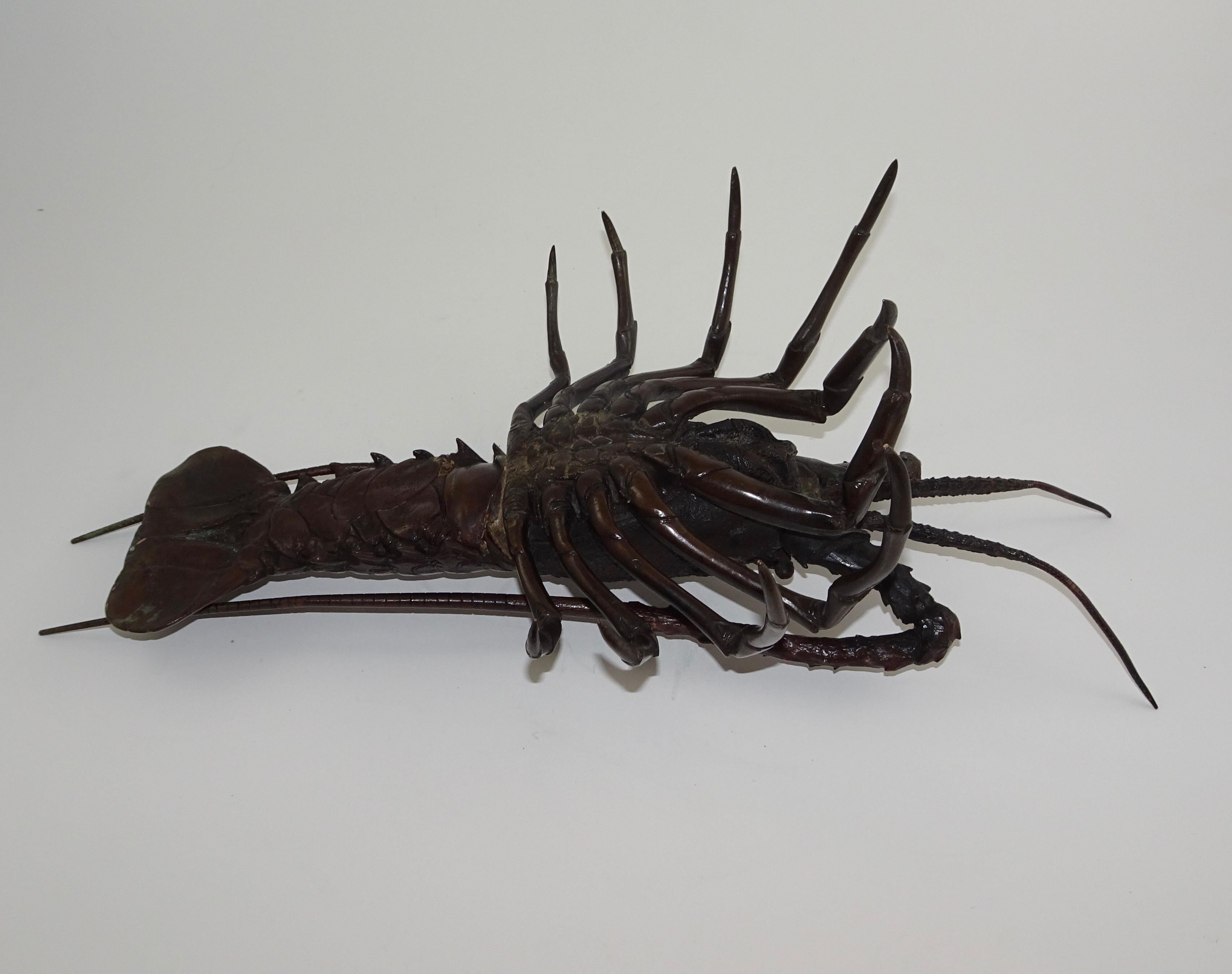 19th Century Dark Bronze Crustacean Figurine For Sale 7