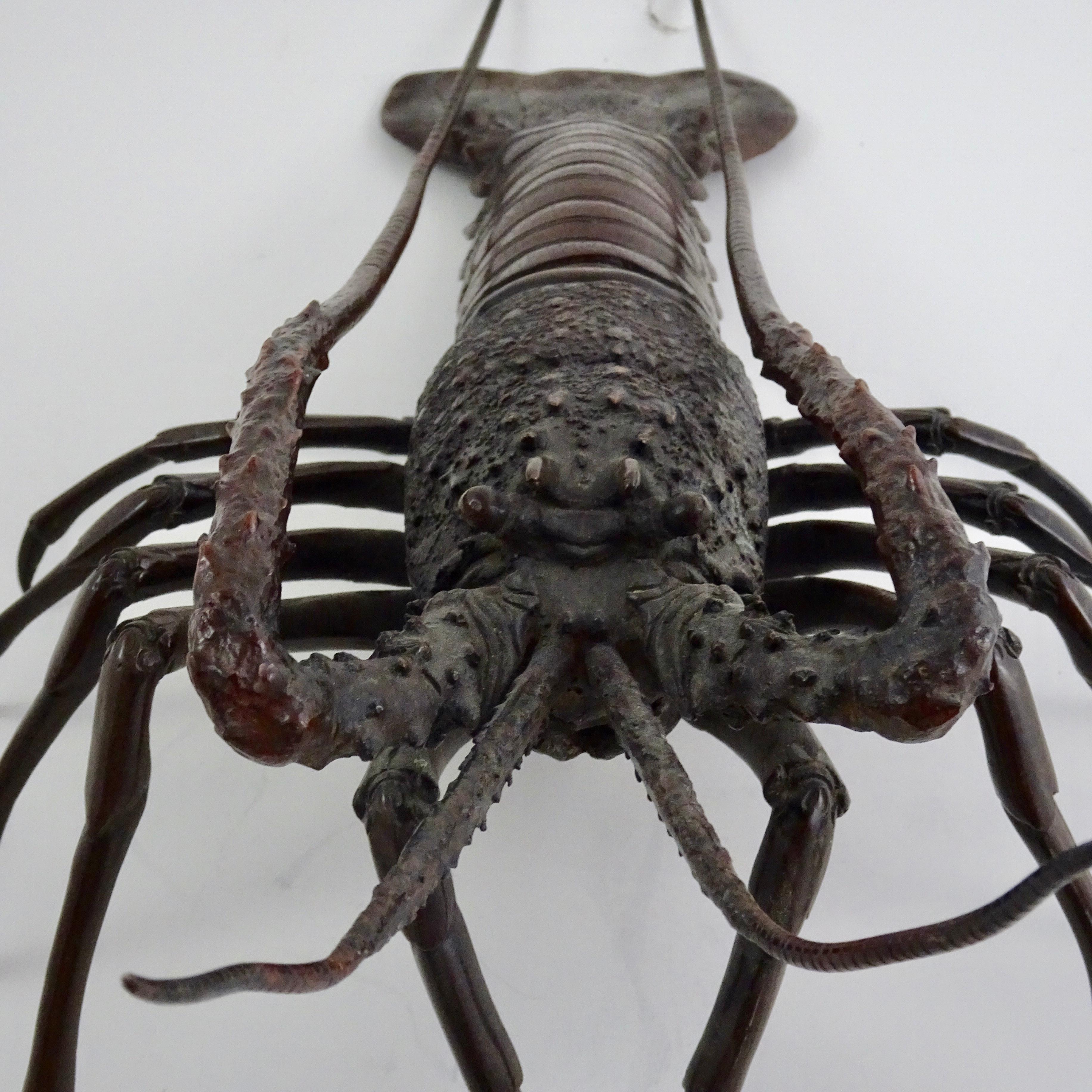 19th century dark bronze crustacean figurine in extraordinary detail.