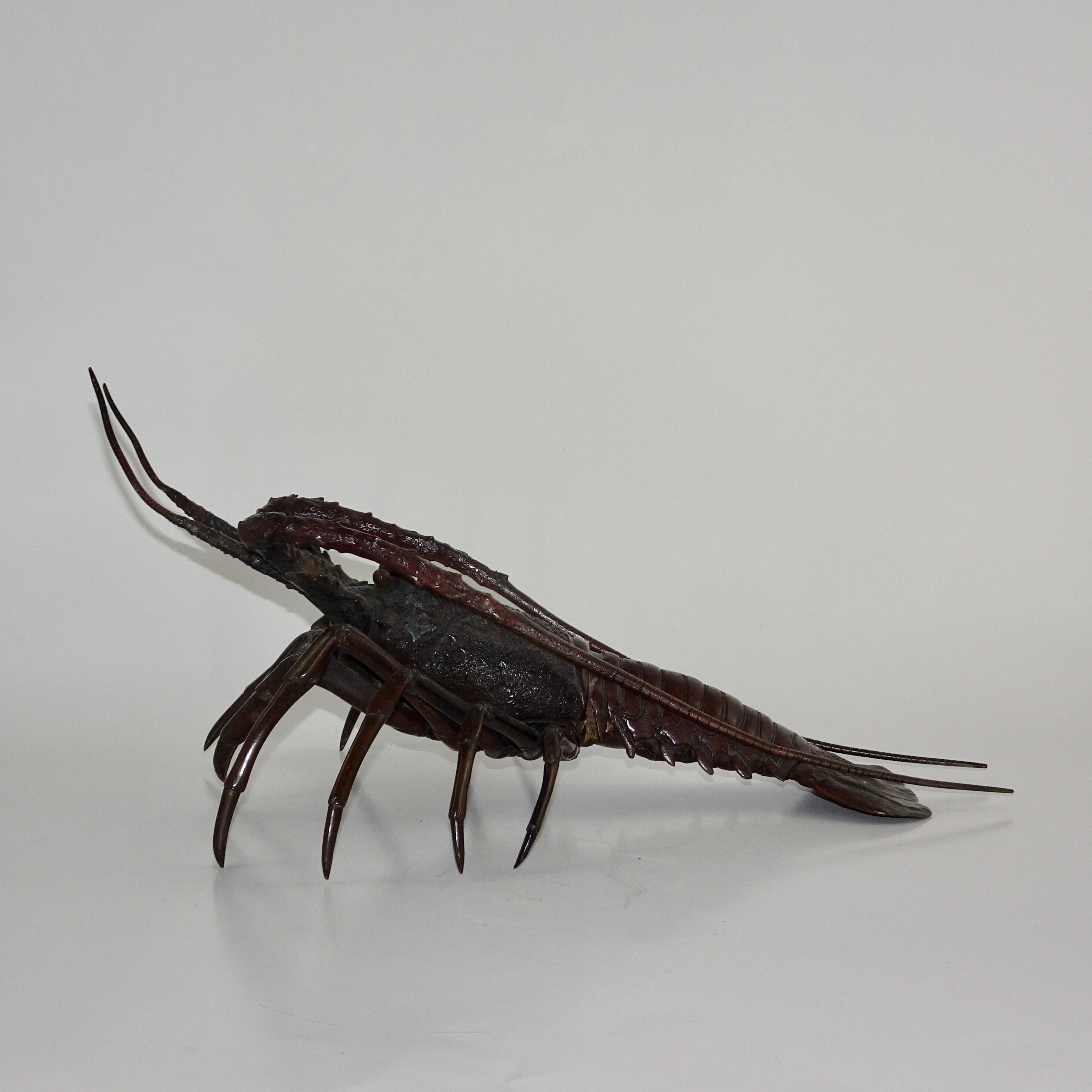 19th Century Dark Bronze Crustacean Figurine In Good Condition For Sale In Nashville, TN