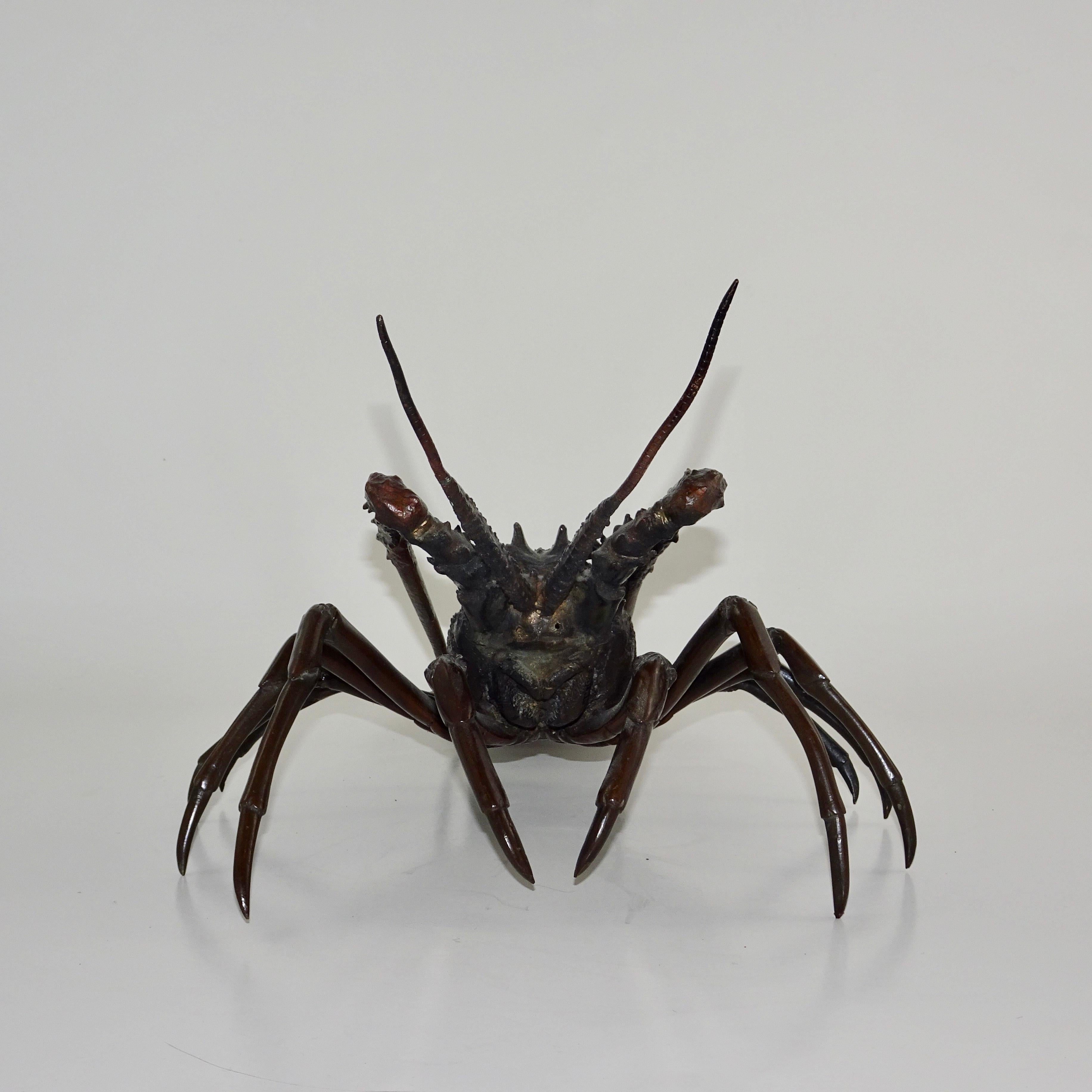 20th Century 19th Century Dark Bronze Crustacean Figurine For Sale