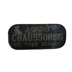 19th Century French Antique Metal Sheet - Wall Décor Sign