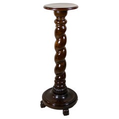 Antique 19th Century Dark Brown Beechwood Pedestal, Hungary, circa 1880