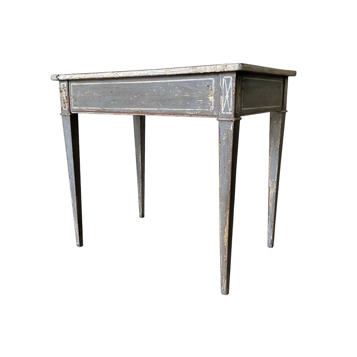 19th Century Swedish Gustavian Antique Freestanding Pinewood Console Table For Sale 1
