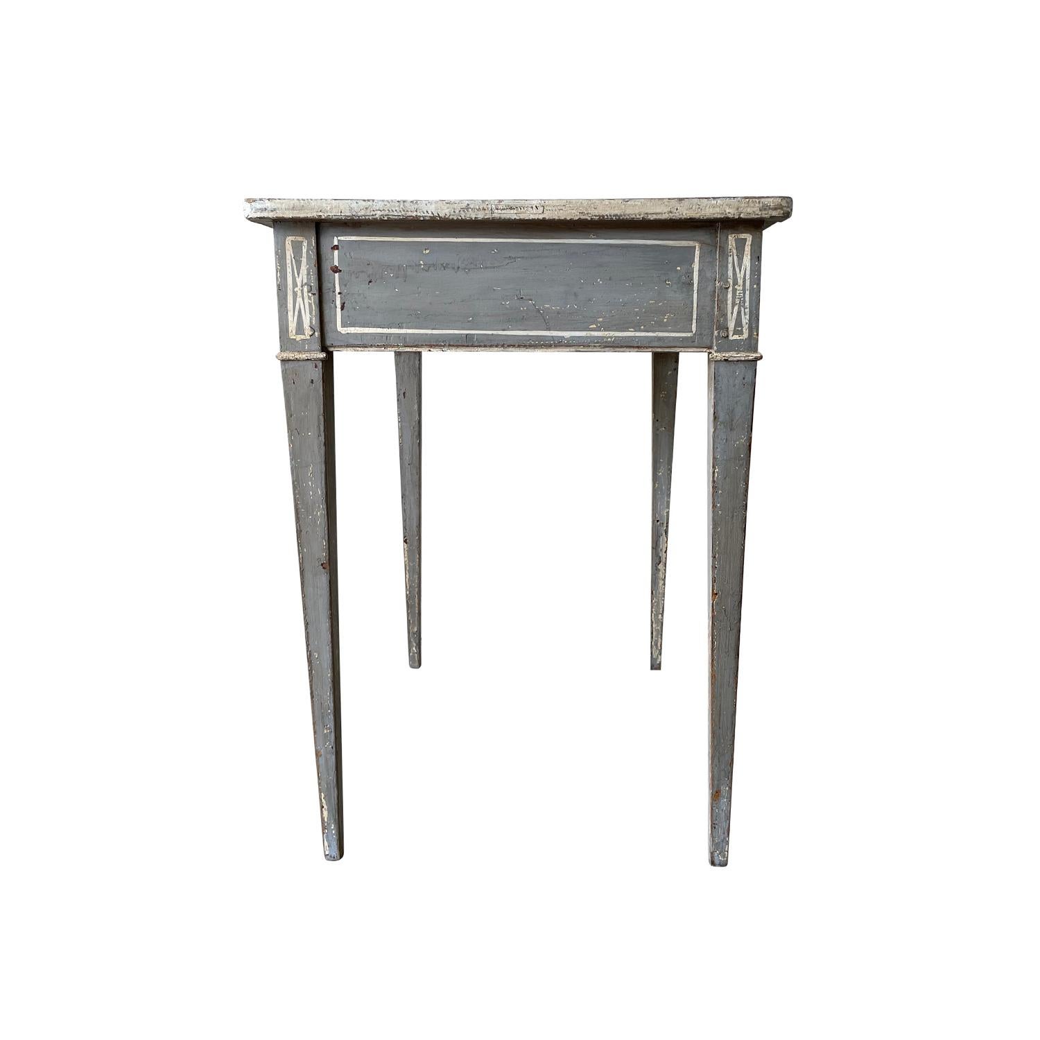 19th Century Swedish Gustavian Antique Freestanding Pinewood Console Table For Sale 2