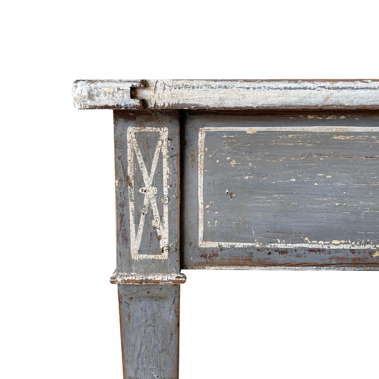 Pin Table console gustavienne suédoise ancienne du 19ème siècle en bois de pin autoportant en vente