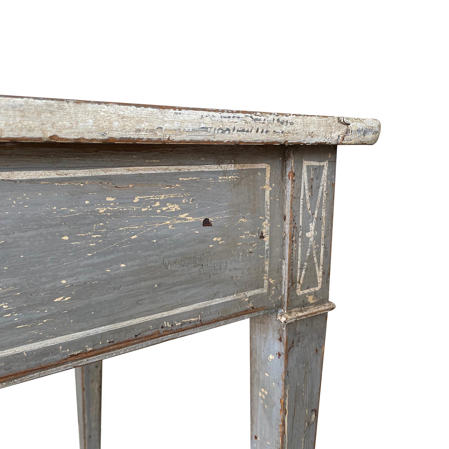 19th Century Swedish Gustavian Antique Freestanding Pinewood Console Table For Sale 5