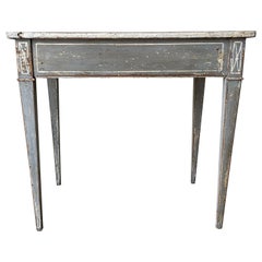 Table console gustavienne suédoise ancienne du 19ème siècle en bois de pin autoportant