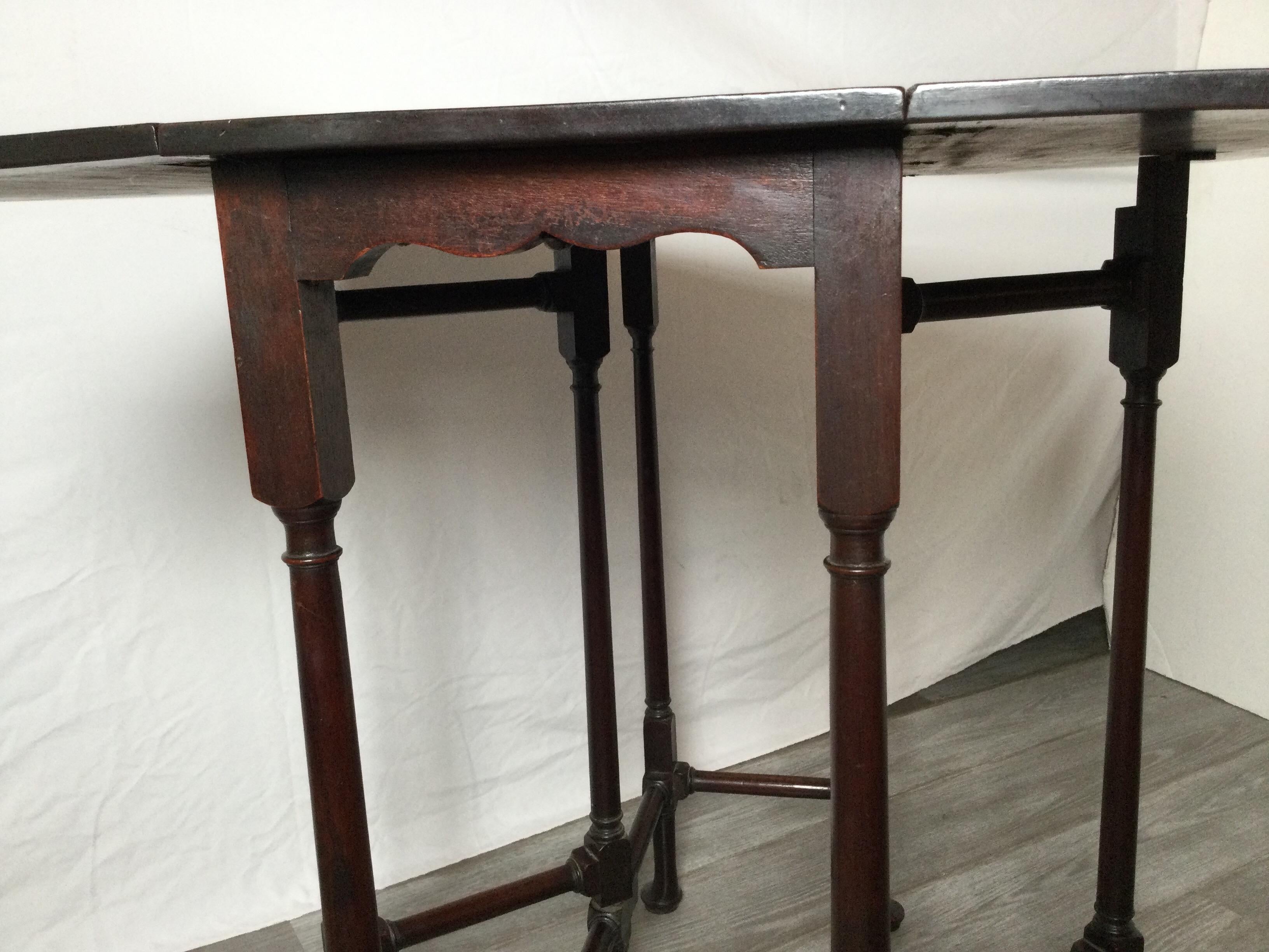 19th Century Dark Mahogany Gateleg Drop Leaf Table 1