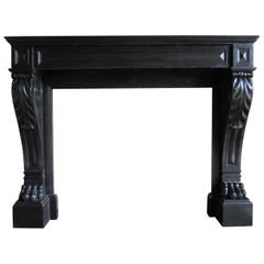 19th Century 'Dated 1813' French Black Napoleon Marble Fireplace