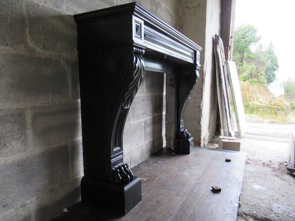 19th Century 'Dated 1813' French Black Napoleon Marble Fireplace In Good Condition For Sale In London, GB