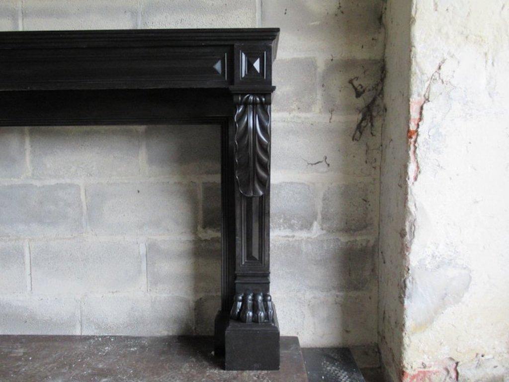 Early 20th Century 19th Century 'Dated 1813' French Black Napoleon Marble Fireplace For Sale