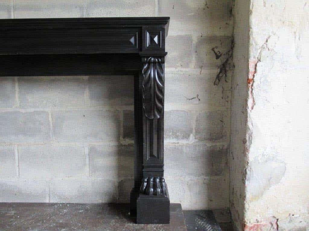 19th Century 'Dated 1813' French Black Napoleon Marble Fireplace For Sale 1