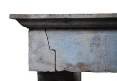 19th Century Dated Fine French Grand Country Limestone Fireplace Surround