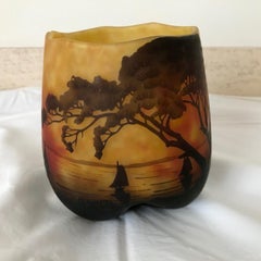 19TH Century Daum Nancy Cameo Glass Vase