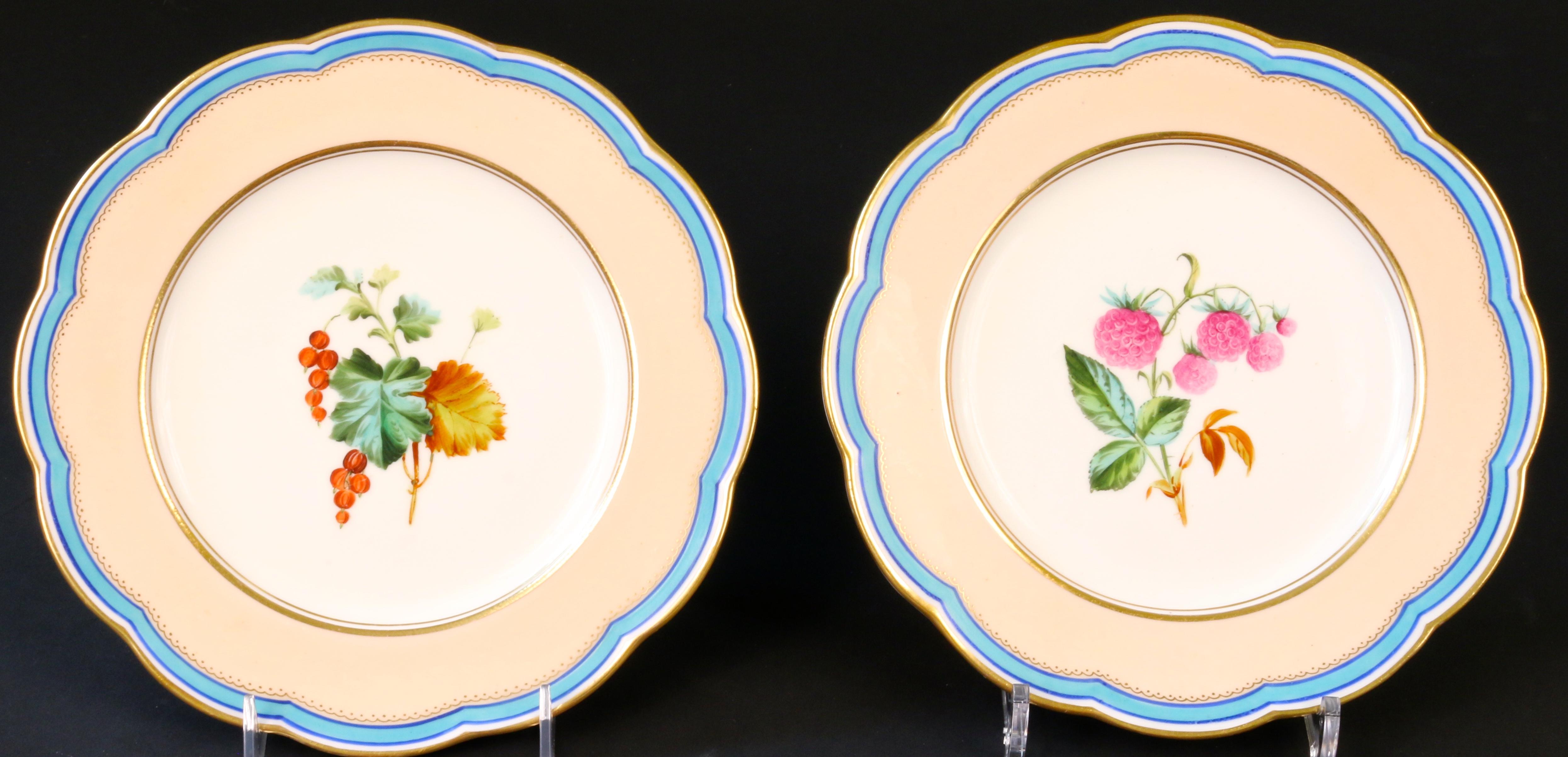 Late 19th Century 19th Century Davenport, England Hand-Painted Dessert Service For Sale