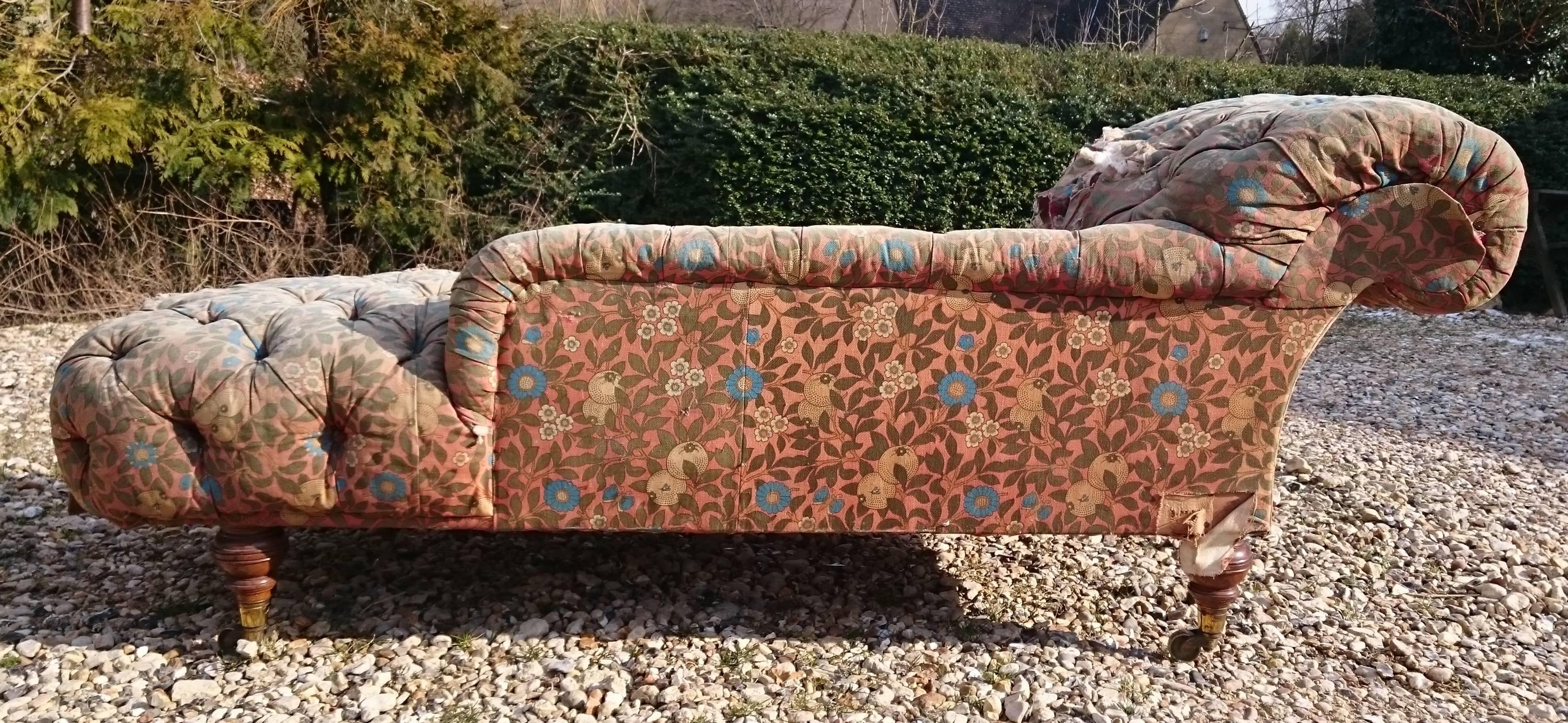 Fabric 19th Century Day Bed Attributed to Howard and Sons of London