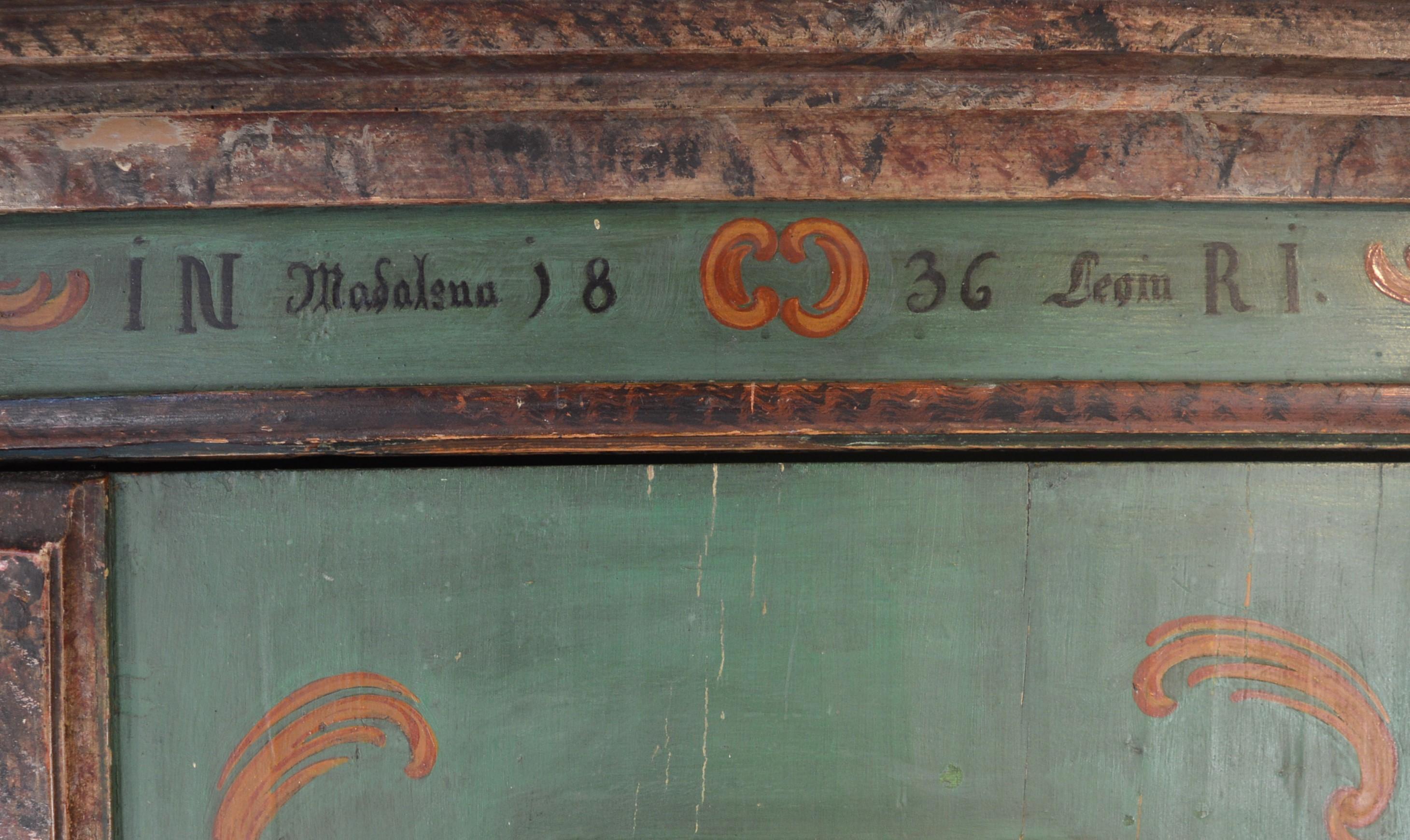 19th Century Decorated Alpine Cupboard For Sale 1