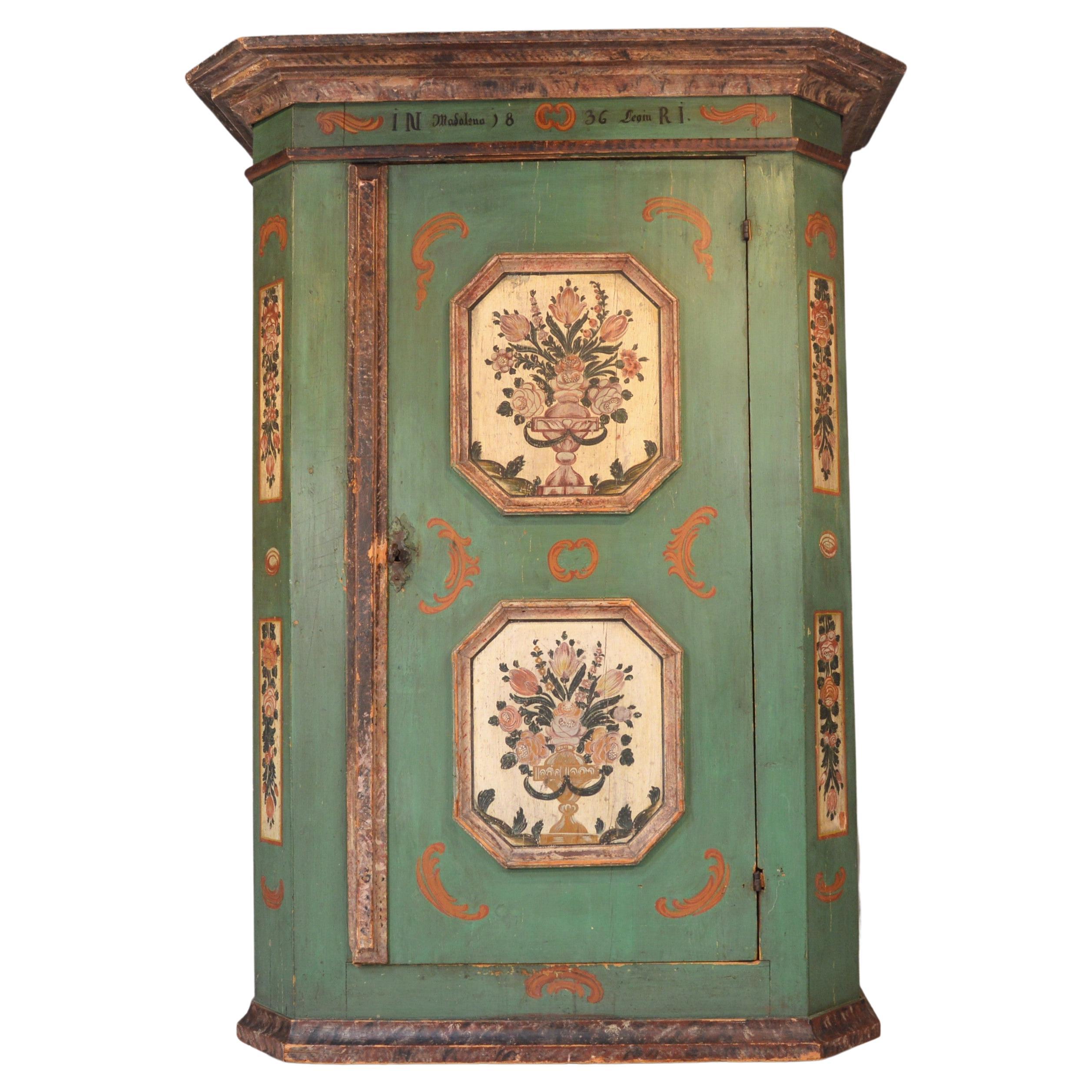 19th Century Decorated Alpine Cupboard